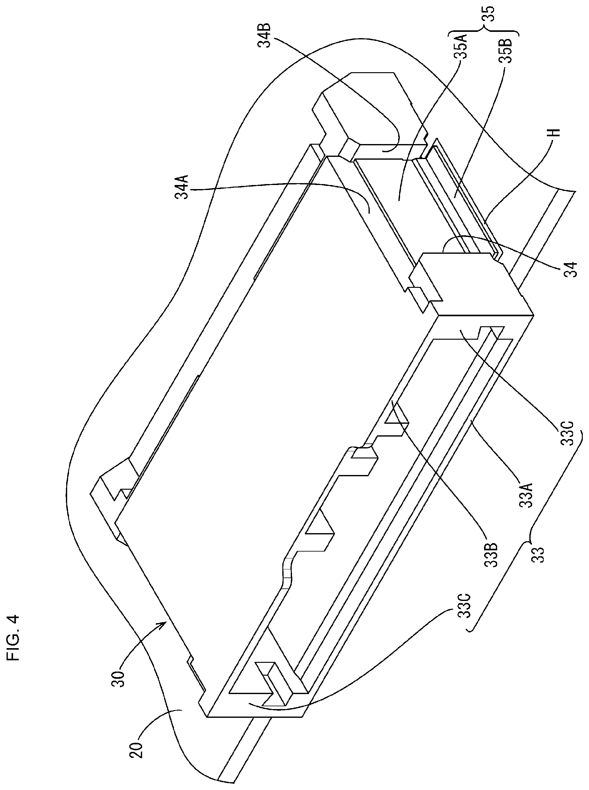 Patent US11777249 Figure 4 – Electrical connection box with a waterproof member