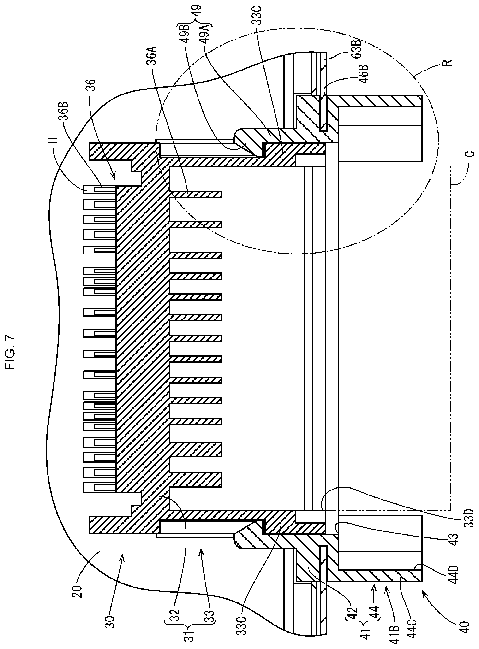 Patent US11777249 Figure 7 – Electrical connection box with a waterproof member