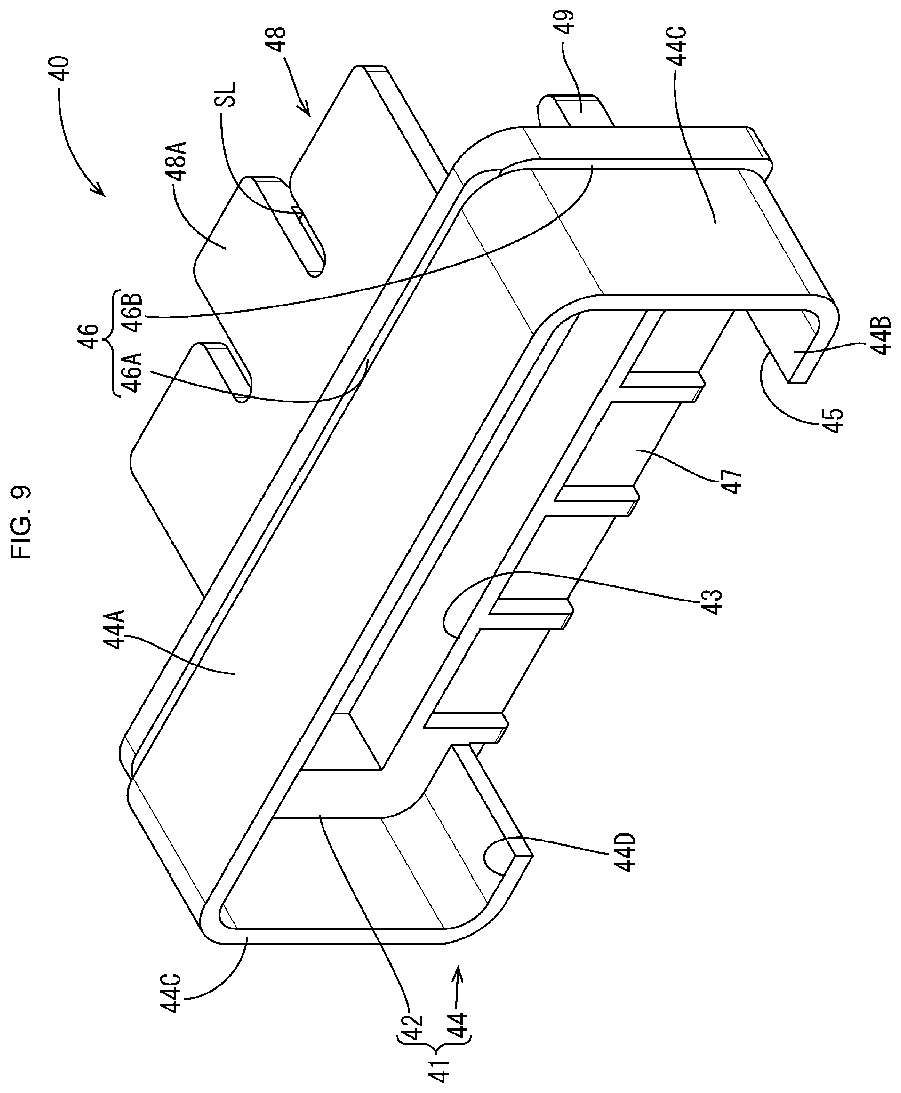 Patent US11777249 Figure 9 – Electrical connection box with a waterproof member