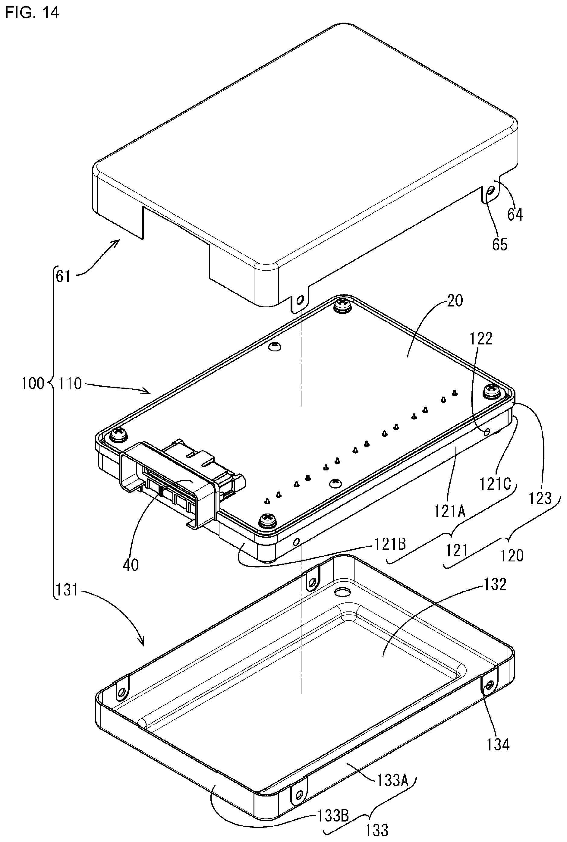 Patent US11777249 Figure 14 – Electrical connection box with a waterproof member