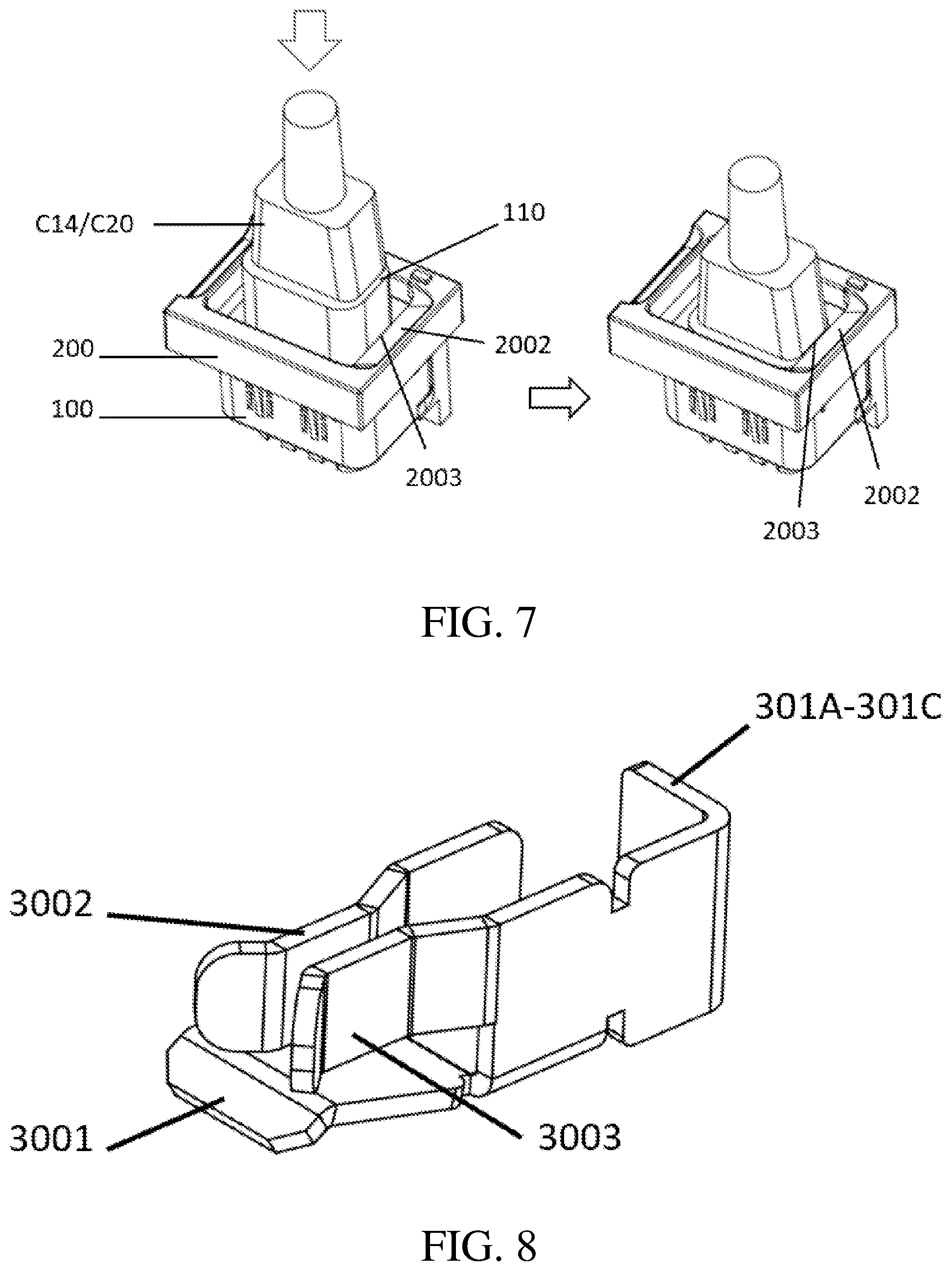 Patent US11777255 Figure 4 – Power distribution unit, power outlet modules with secure socket-and-plug connection