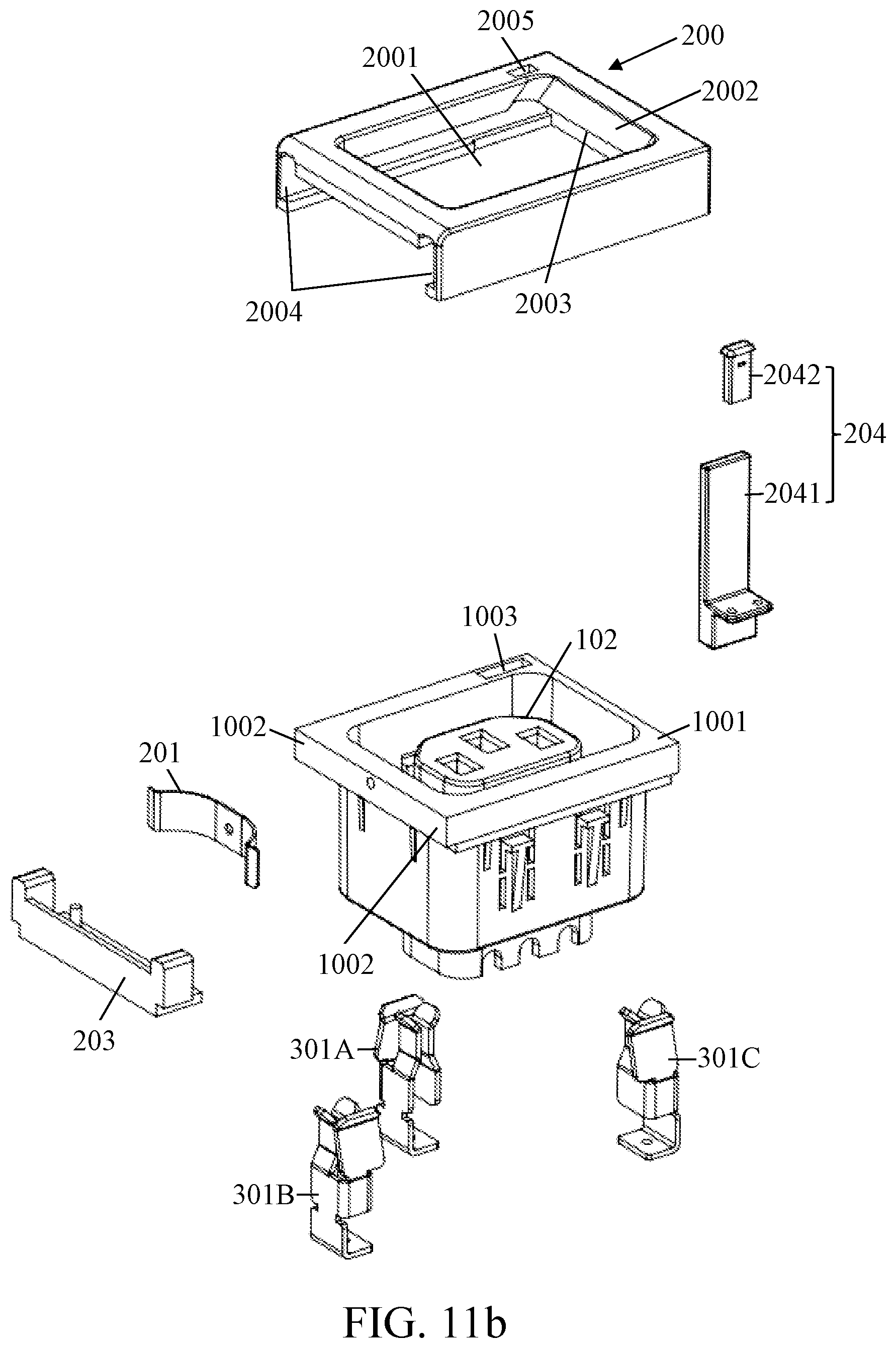 Patent US11777255 Figure 8 – Power distribution unit, power outlet modules with secure socket-and-plug connection