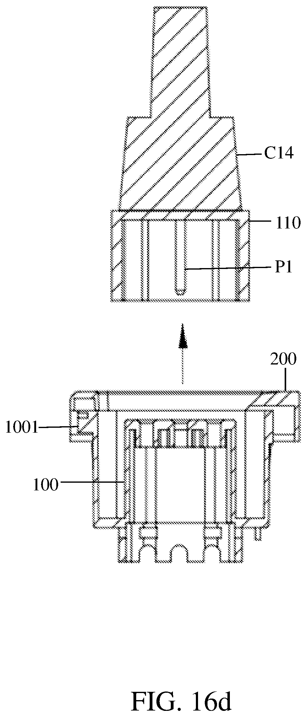 Patent US11777255 Figure 14 – Power distribution unit, power outlet modules with secure socket-and-plug connection