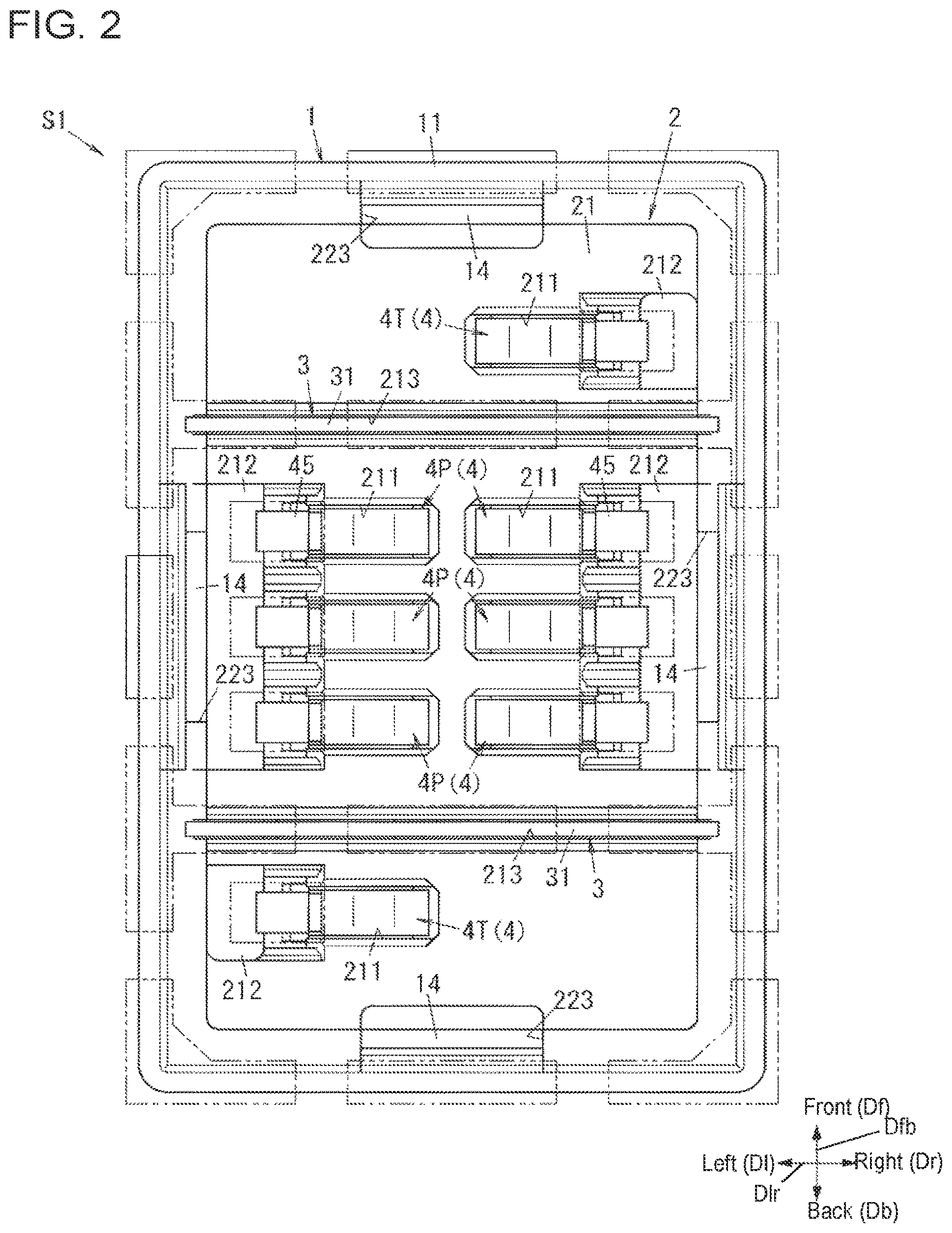 Patent US11777259 Figure 2 – Electrical connector with protrusions on the outer peripheral wall of the shield and device using the same
