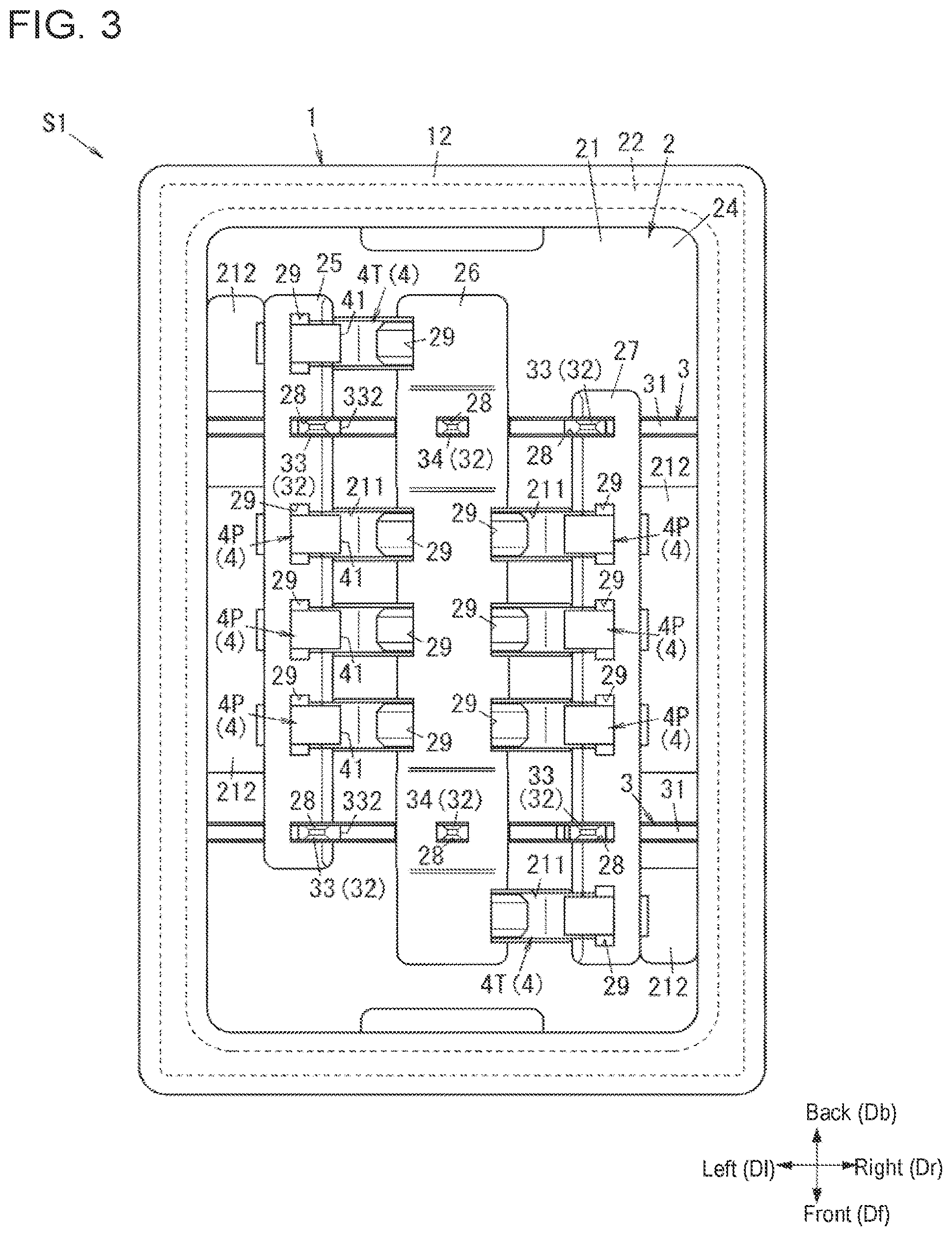 Patent US11777259 Figure 3 – Electrical connector with protrusions on the outer peripheral wall of the shield and device using the same