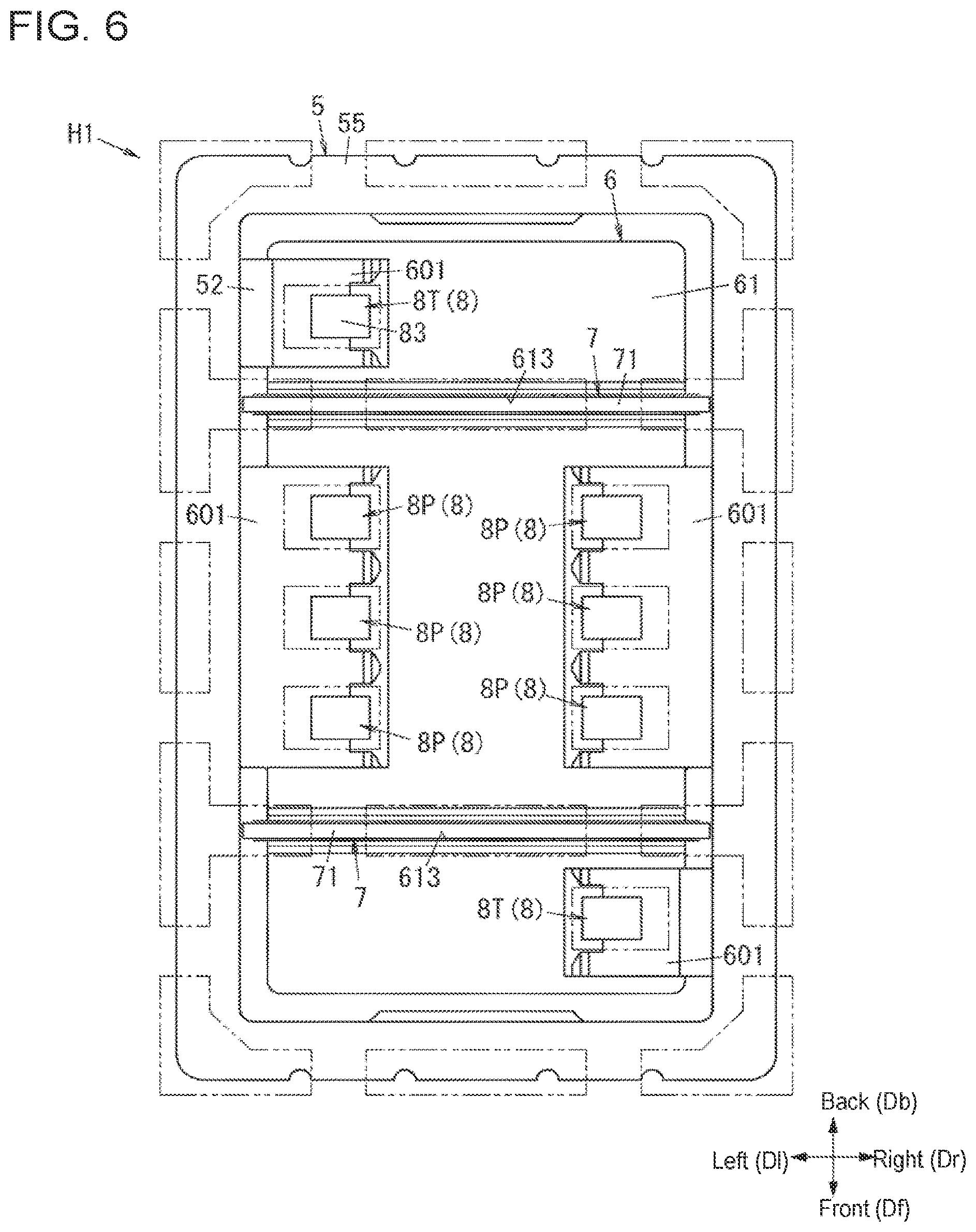 Patent US11777259 Figure 6 – Electrical connector with protrusions on the outer peripheral wall of the shield and device using the same