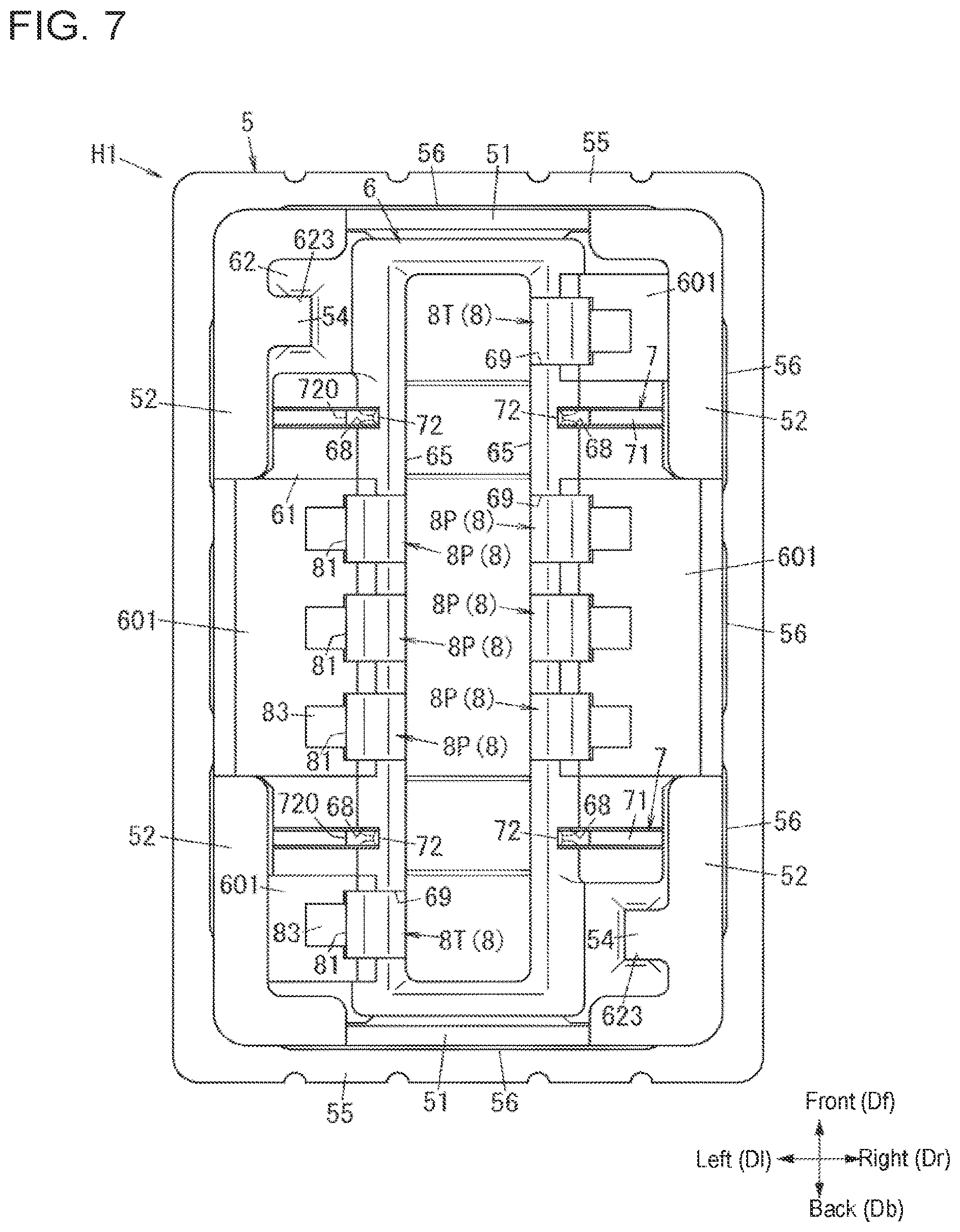 Patent US11777259 Figure 7 – Electrical connector with protrusions on the outer peripheral wall of the shield and device using the same