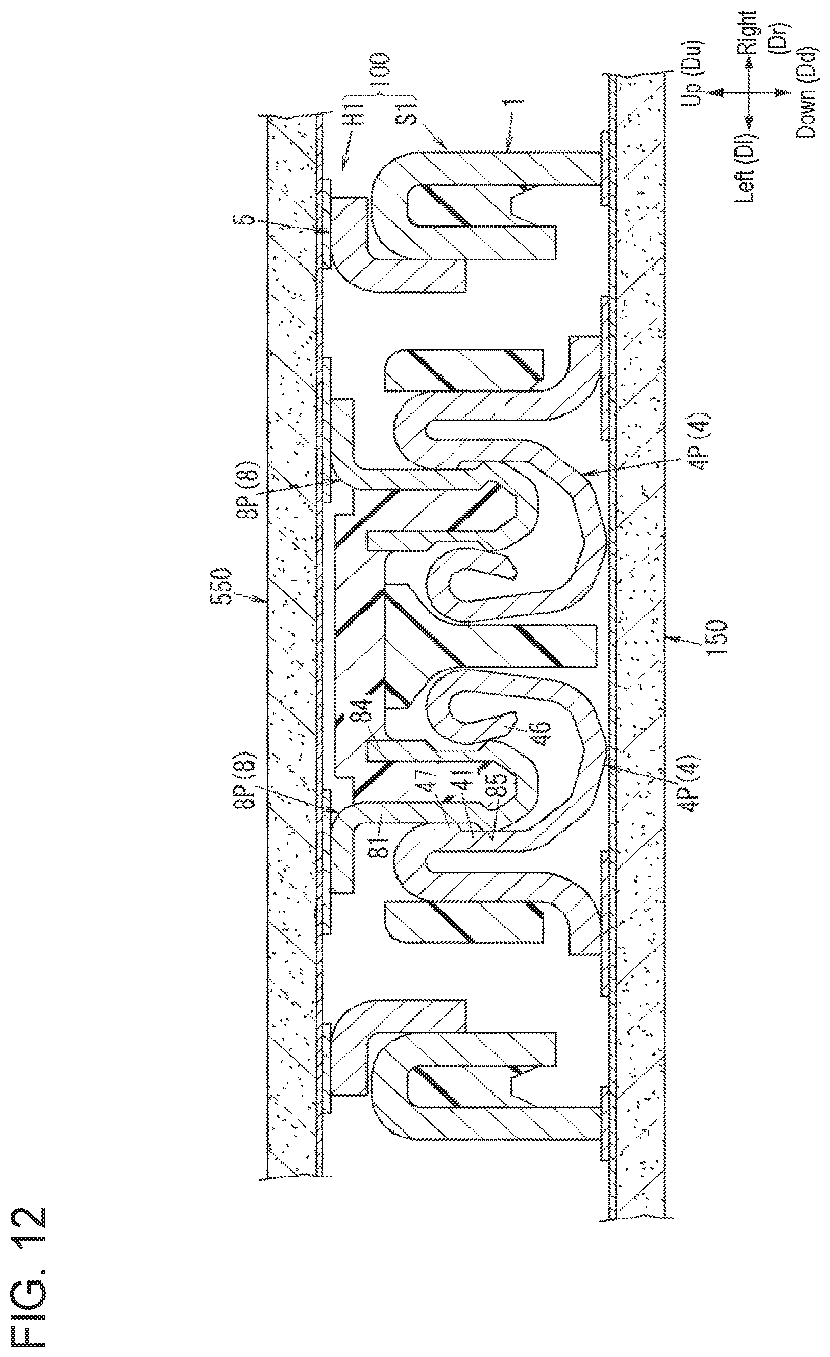 Patent US11777259 Figure 12 – Electrical connector with protrusions on the outer peripheral wall of the shield and device using the same