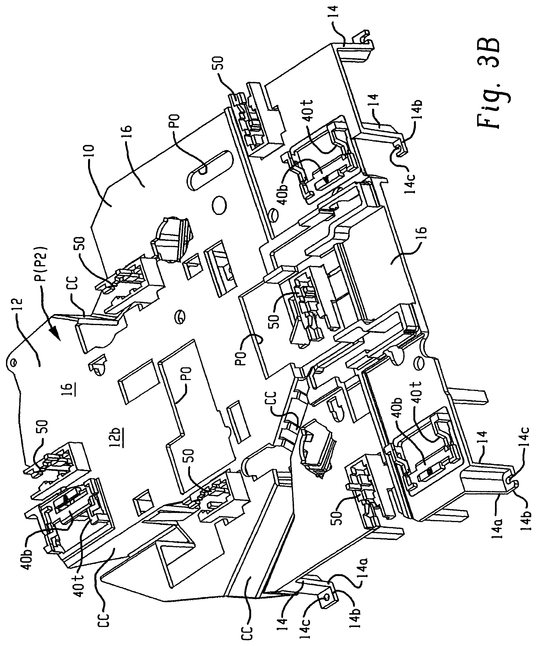 Patent US11777261 Figure 7 – Connector alignment and retention panel for modular based system