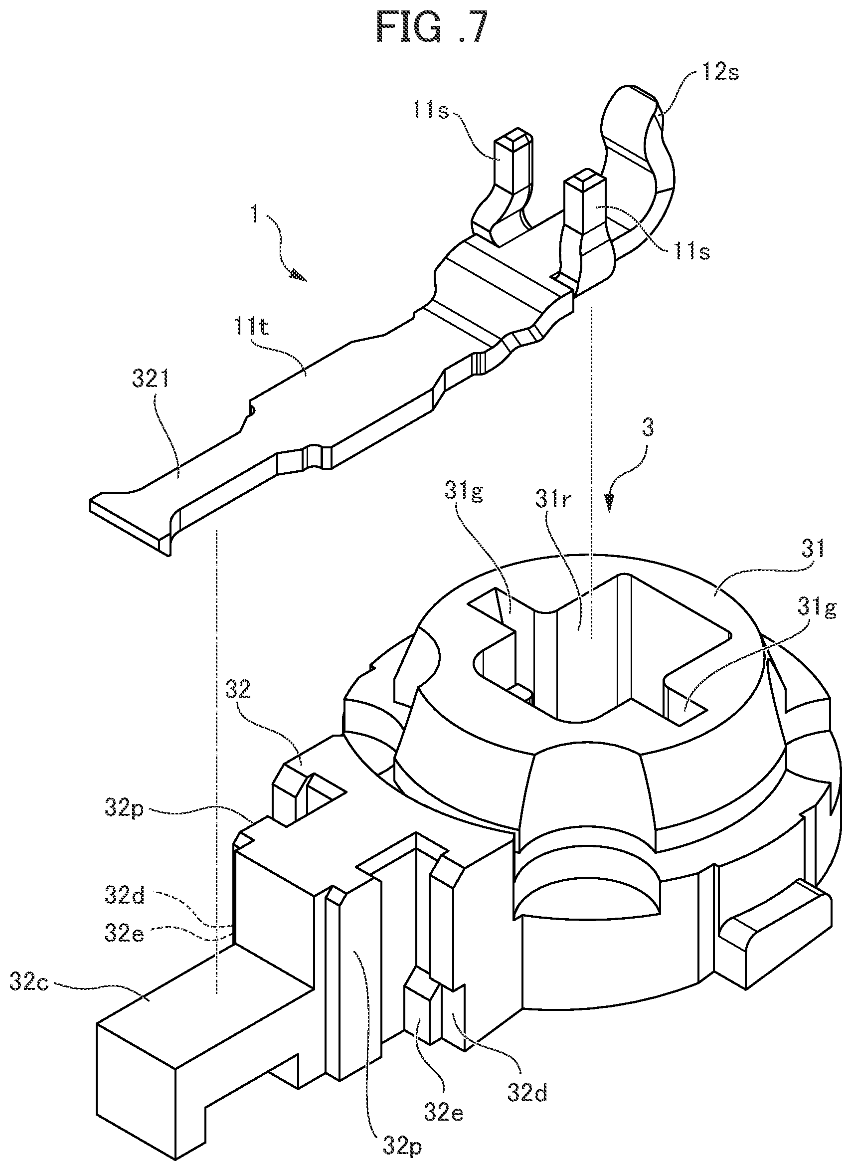 Patent US11777263 Figure 8 – Coaxial connector including crimp housing