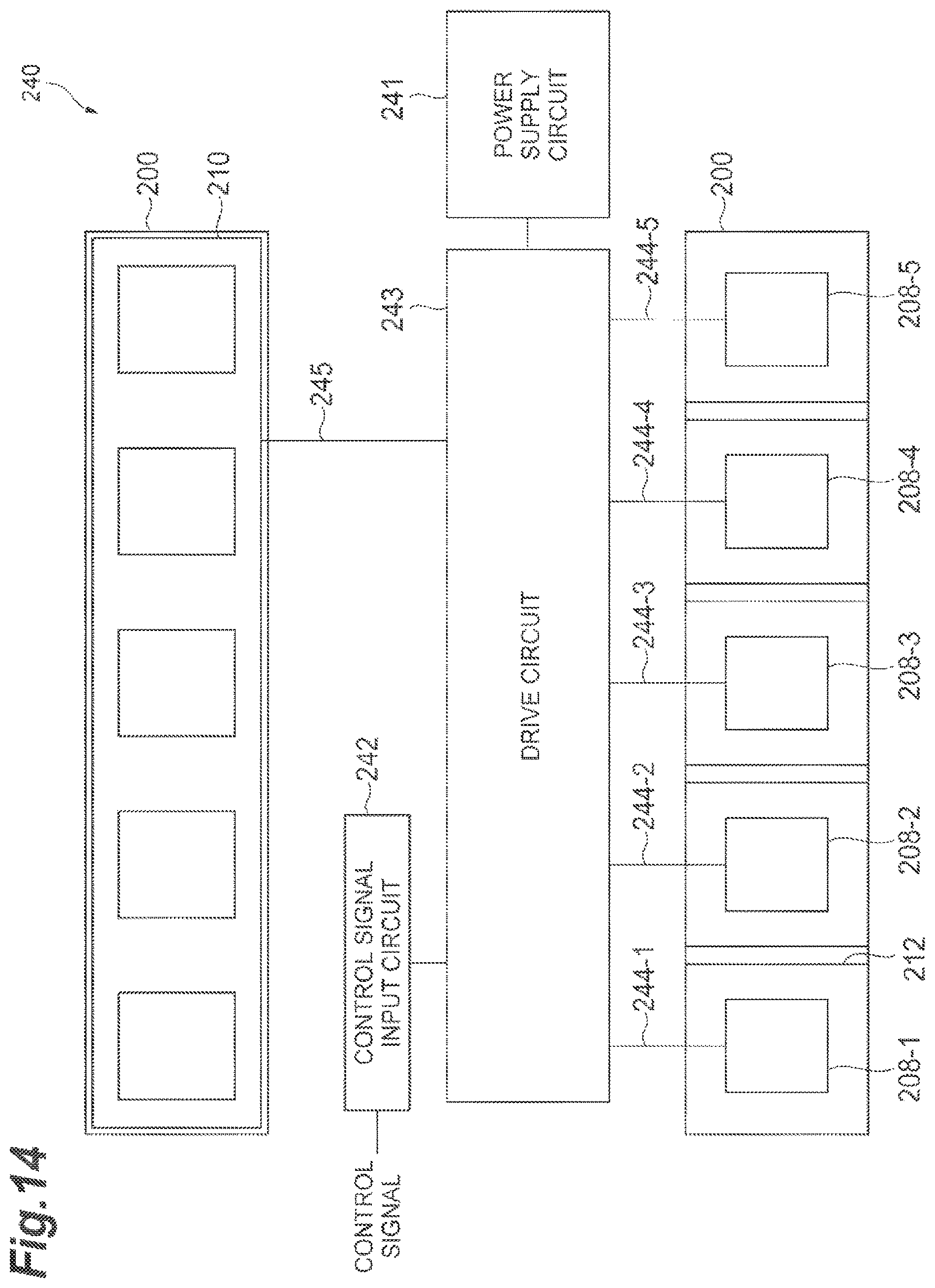 Patent US11777276 Figure 14 – Semiconductor light emitting array with phase modulation regions for generating beam projection patterns