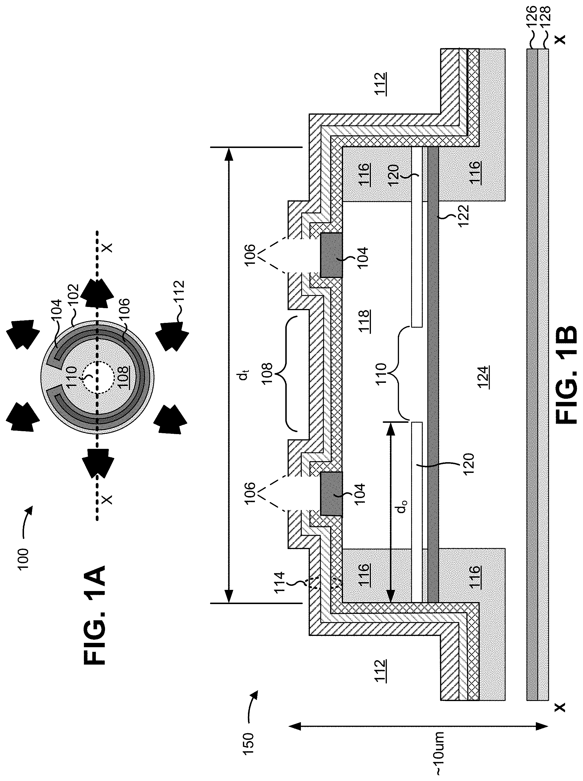 Patent US11777280 Figure 1 – Emitter array with shared via to an ohmic metal shared between adjacent emitters