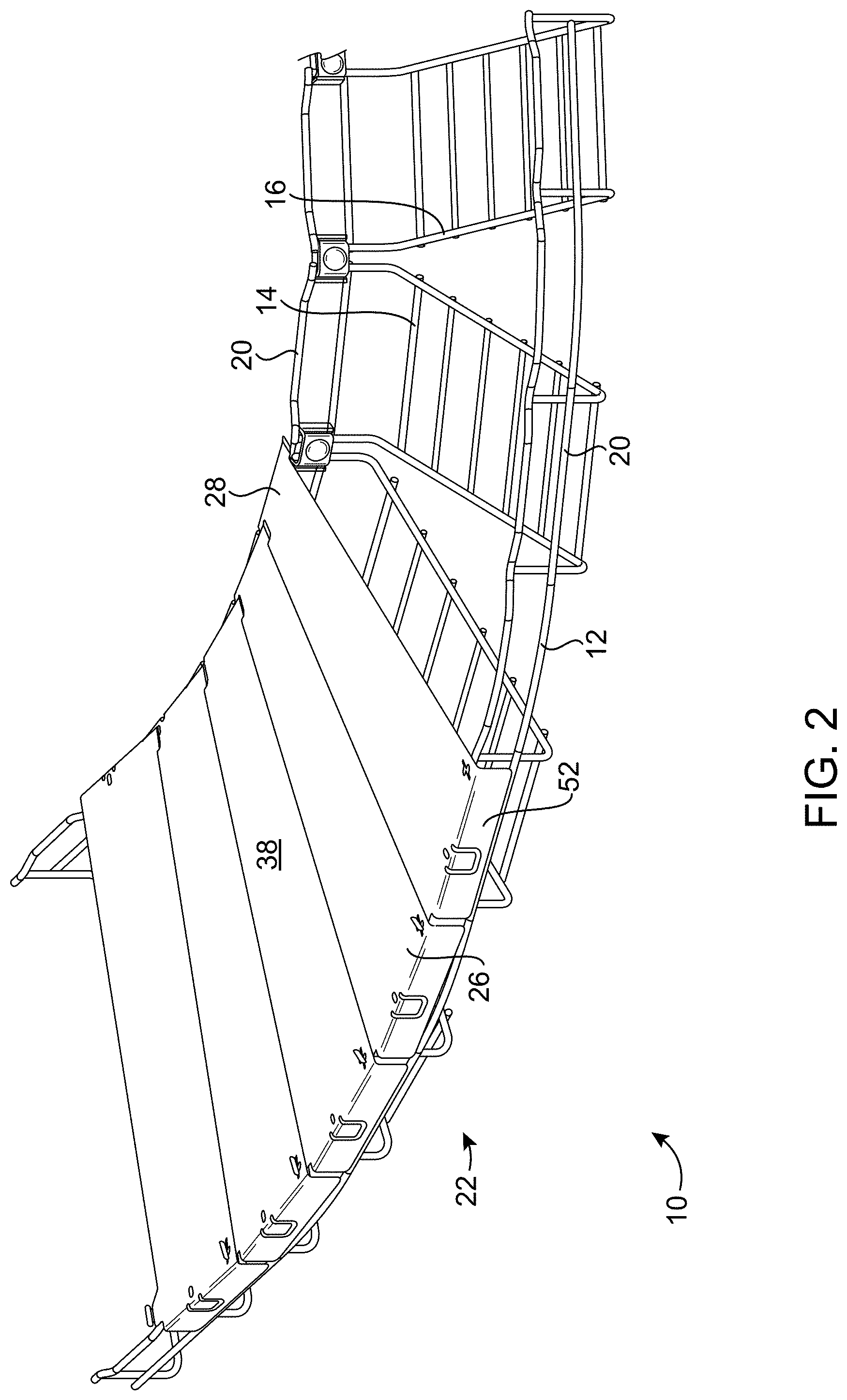 Patent US11777287 Figure 2 – Cable tray having cover panels