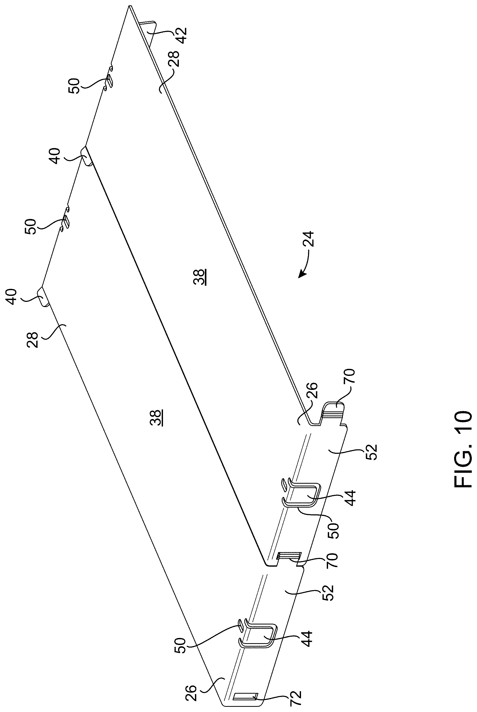Patent US11777287 Figure 8 – Cable tray having cover panels