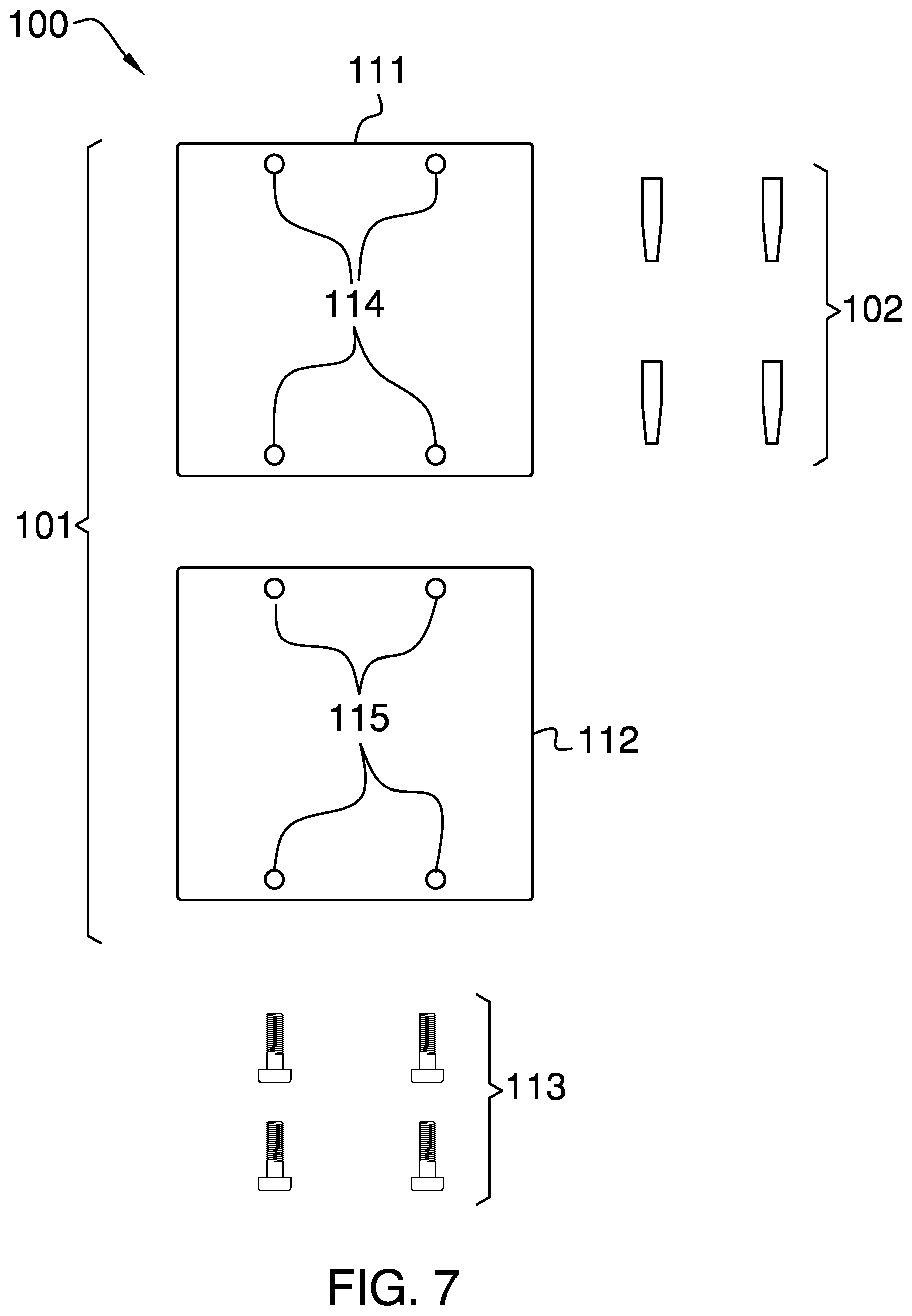 Patent US11777290 Figure 7 – Plastic gang box with metal threaded nut attachment