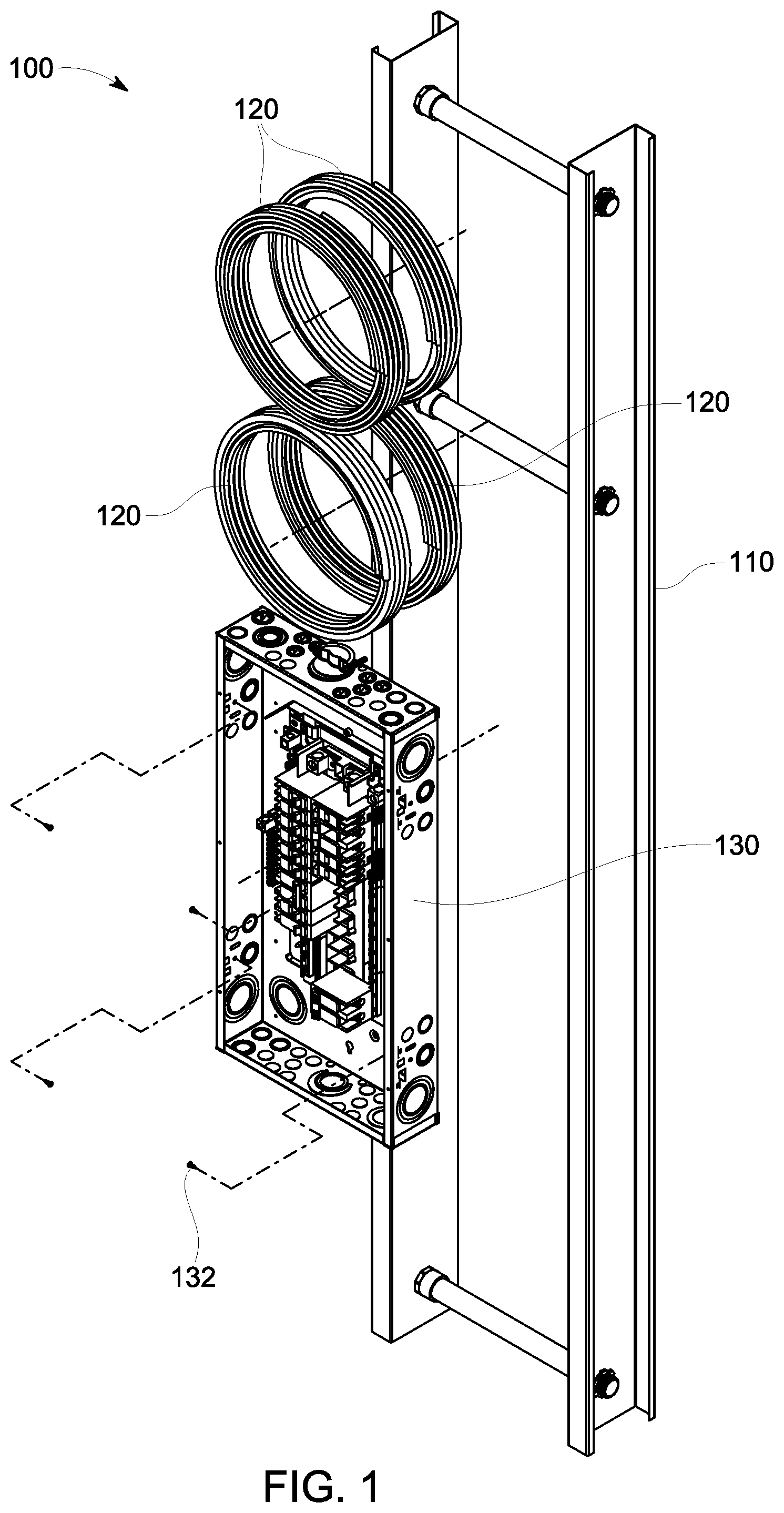 Patent US11777292 Figure 1 – Load center assembly