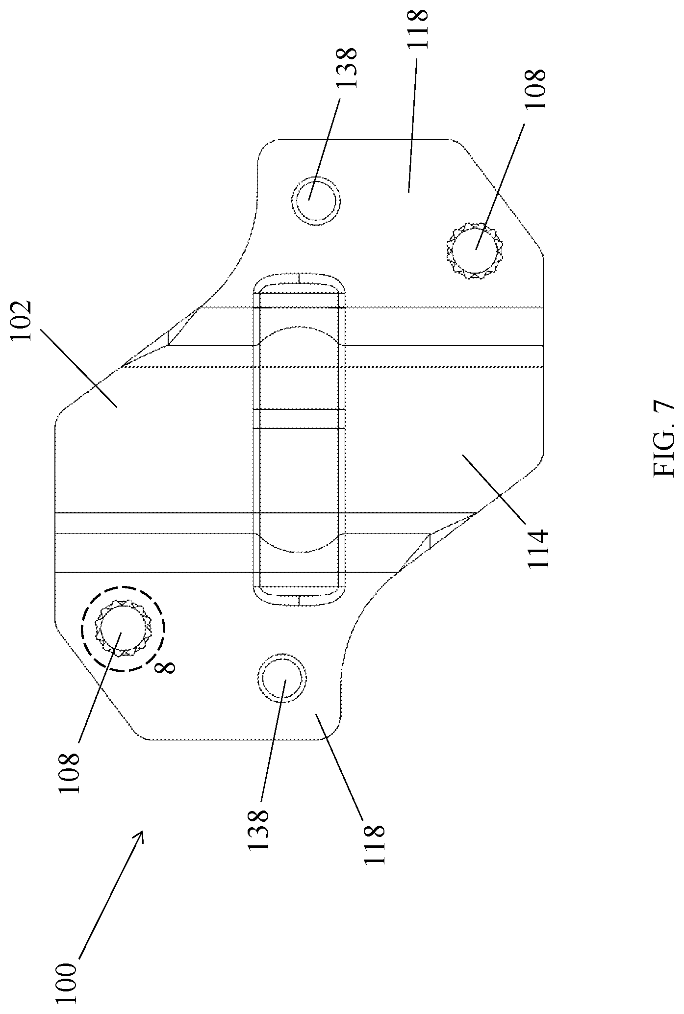 Patent US11777293 Figure 7 – Ceiling fan brace bracket