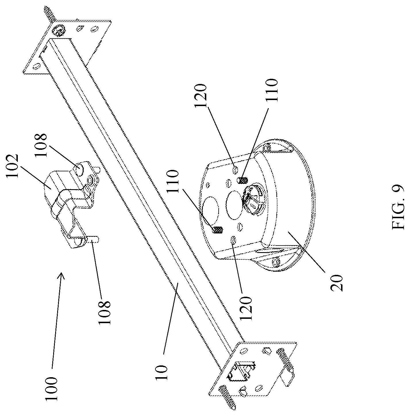 Patent US11777293 Figure 9 – Ceiling fan brace bracket