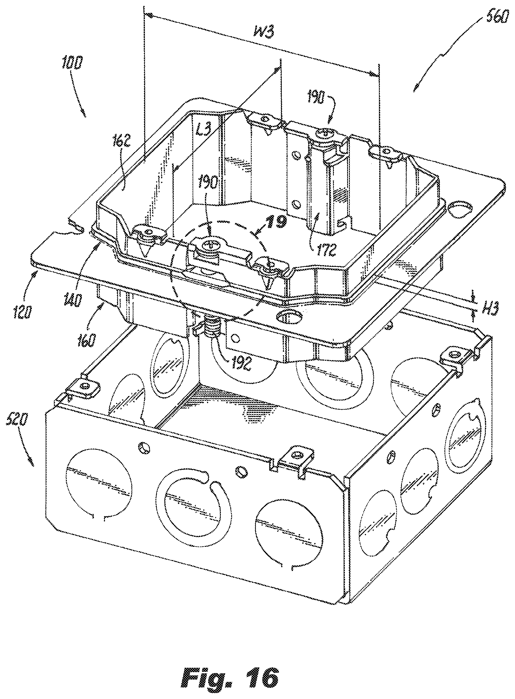 Patent US11777294 Figure 13 – Multi-gang adjustable mud ring assemblies