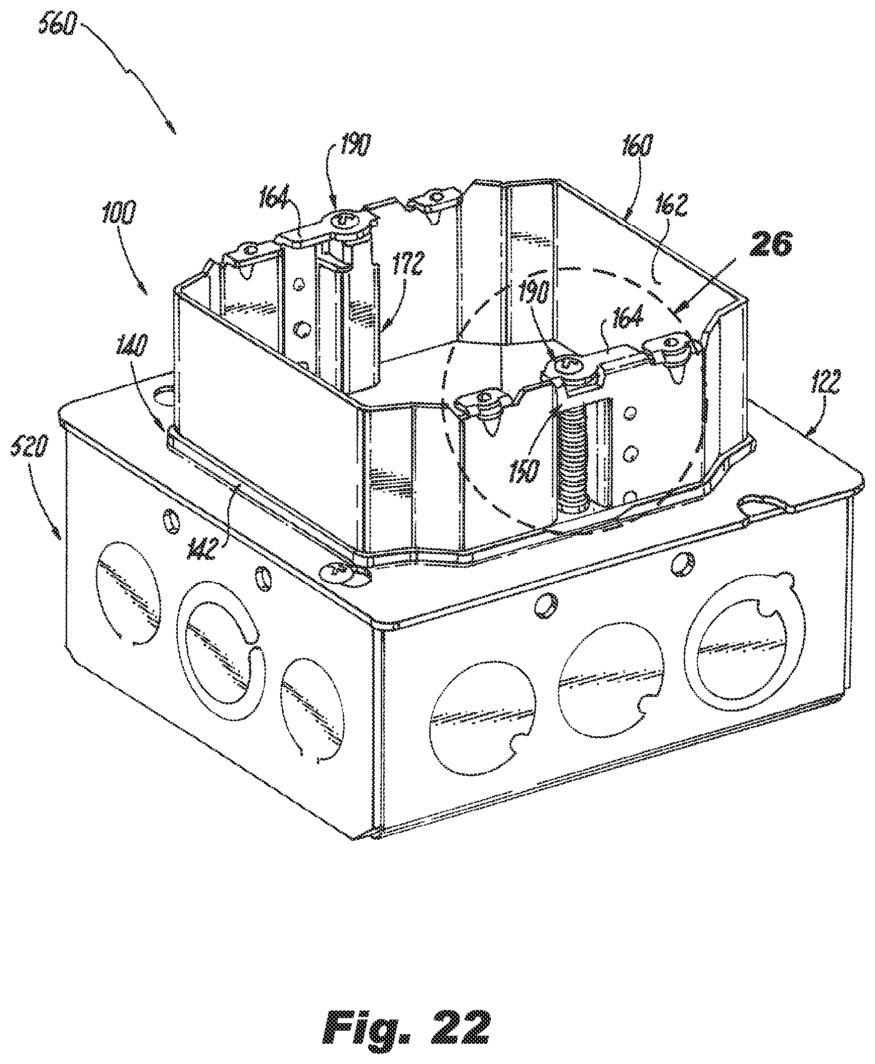 Patent US11777294 Figure 17 – Multi-gang adjustable mud ring assemblies