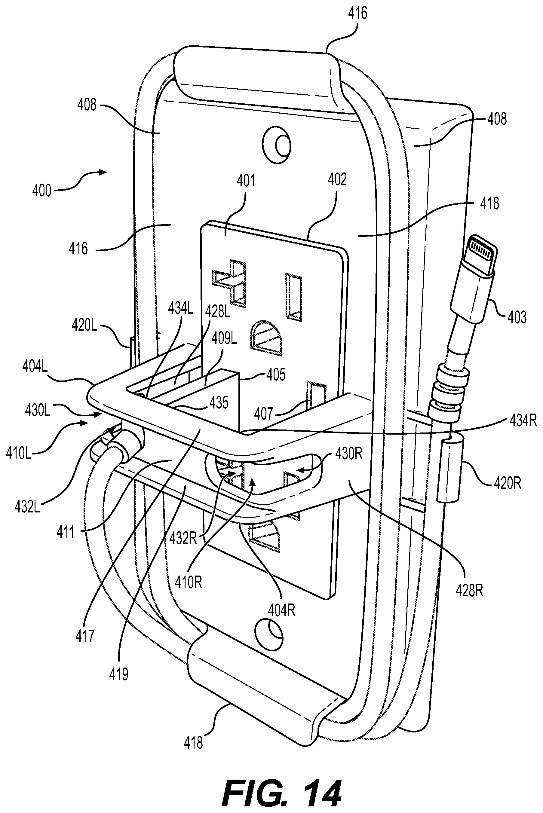 Patent US11777295 Figure 17 – Cable retaining wall plate for combination AC and DC power outlets