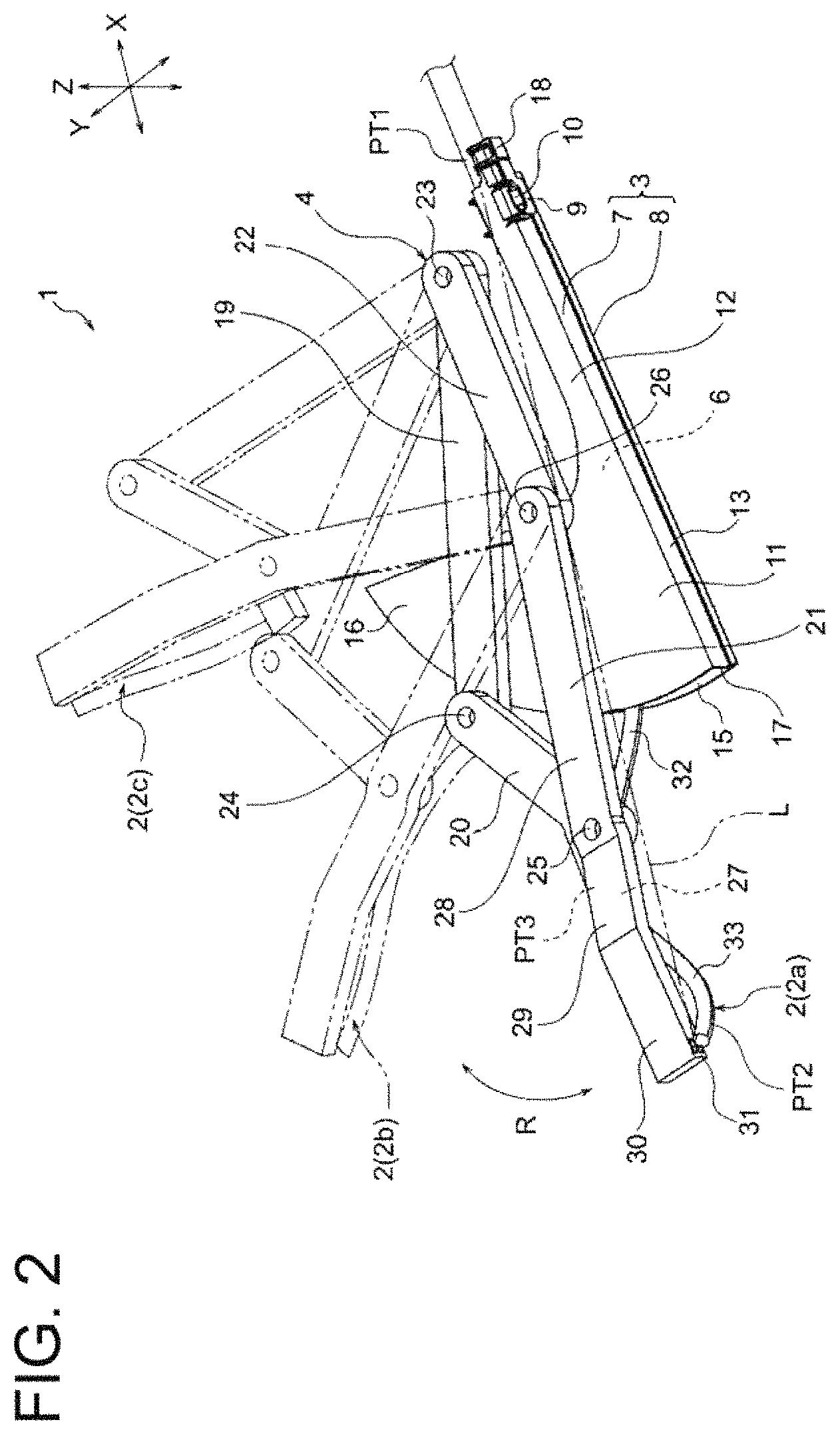 Patent US11777296 Figure 2 – Wire harness installation structure