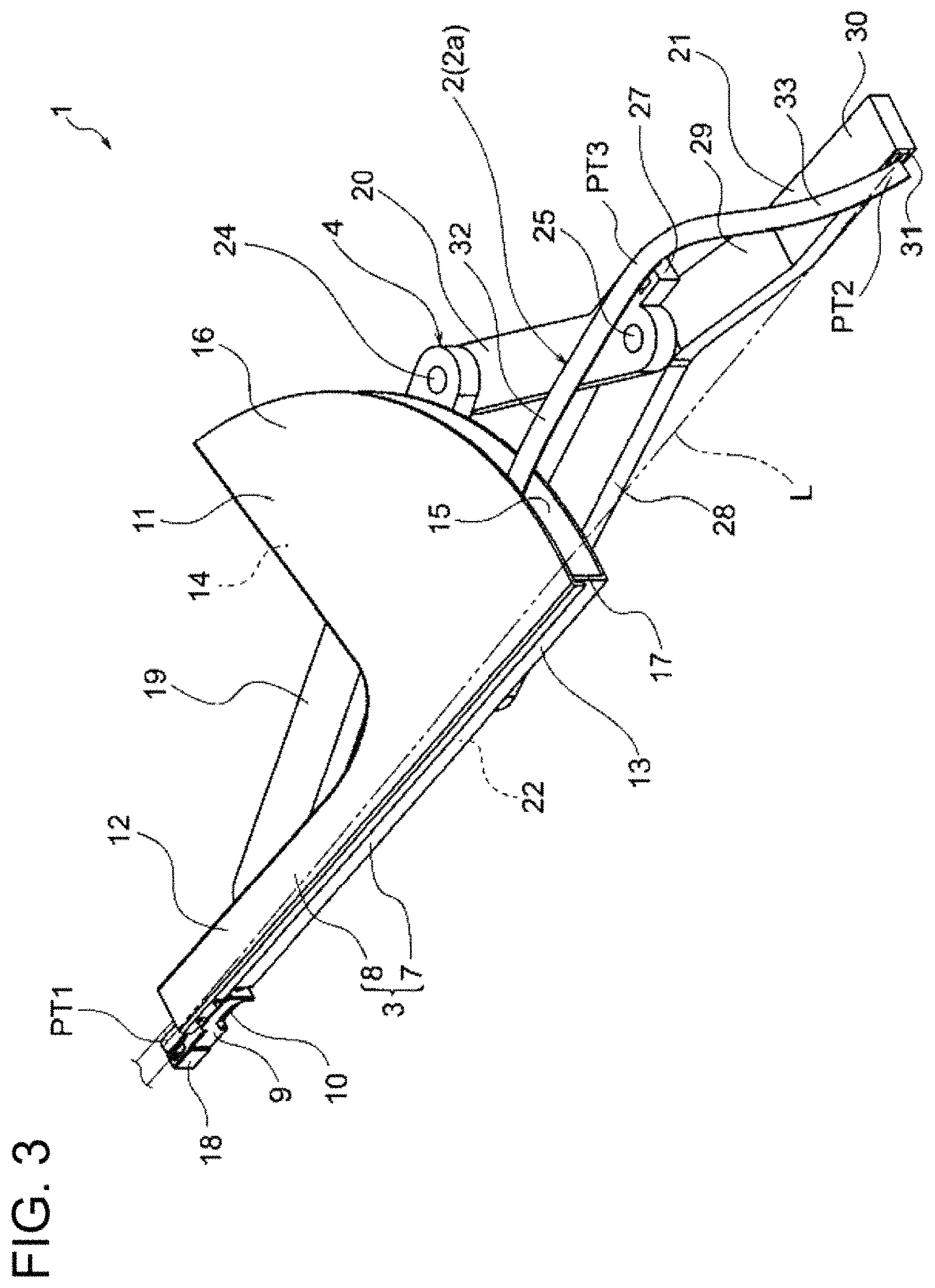 Patent US11777296 Figure 3 – Wire harness installation structure