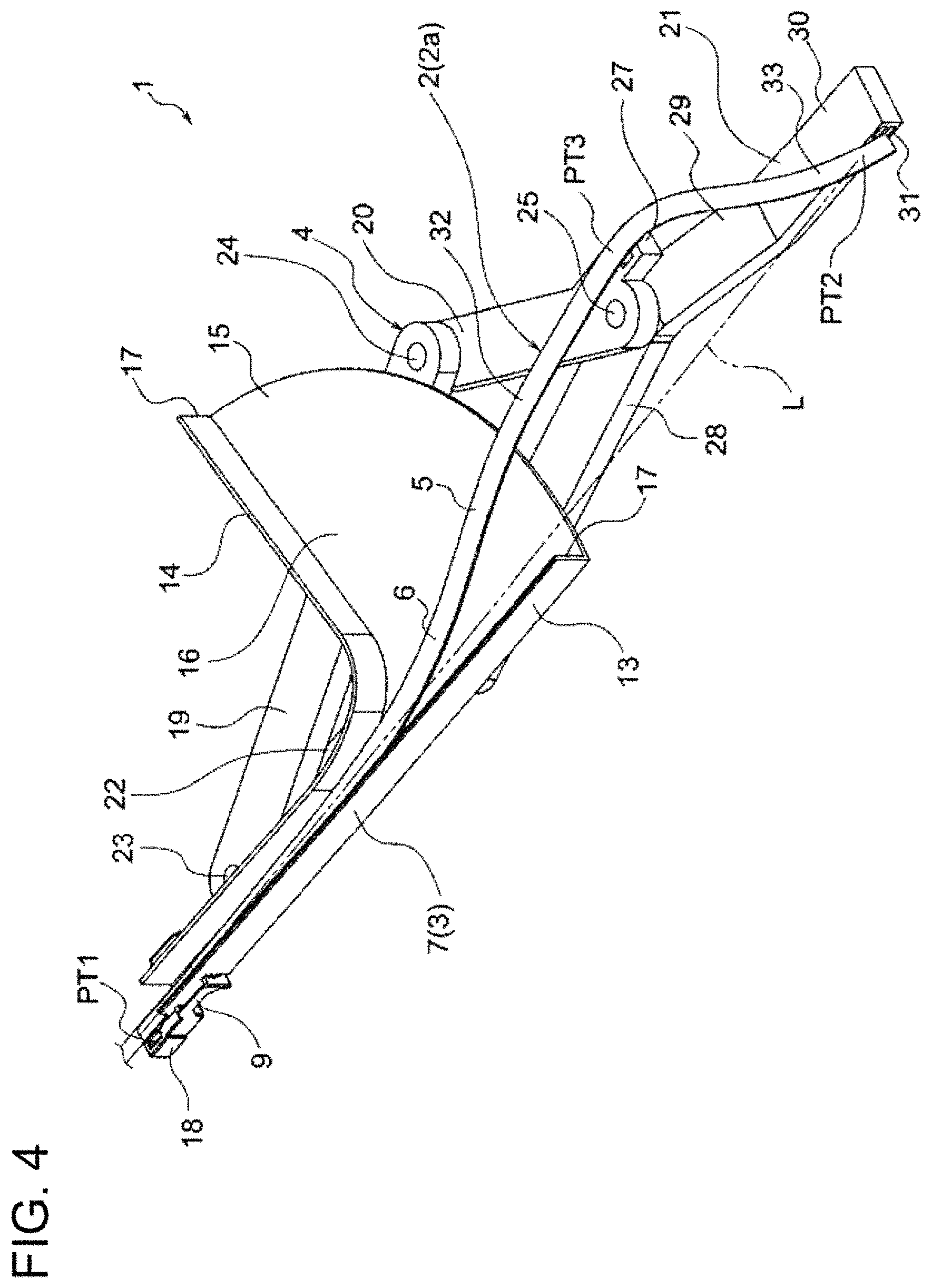 Patent US11777296 Figure 4 – Wire harness installation structure