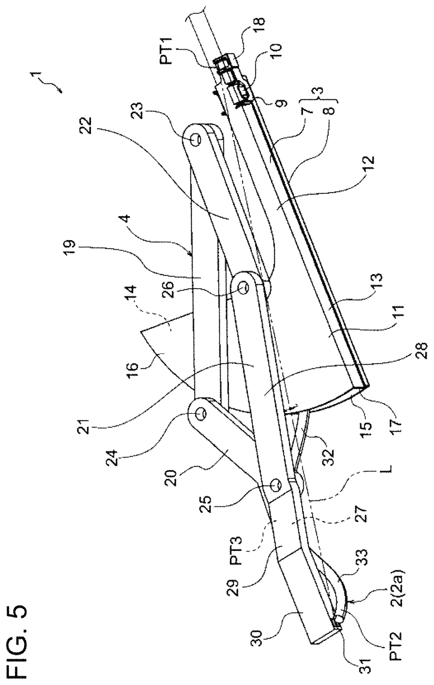 Patent US11777296 Figure 5 – Wire harness installation structure
