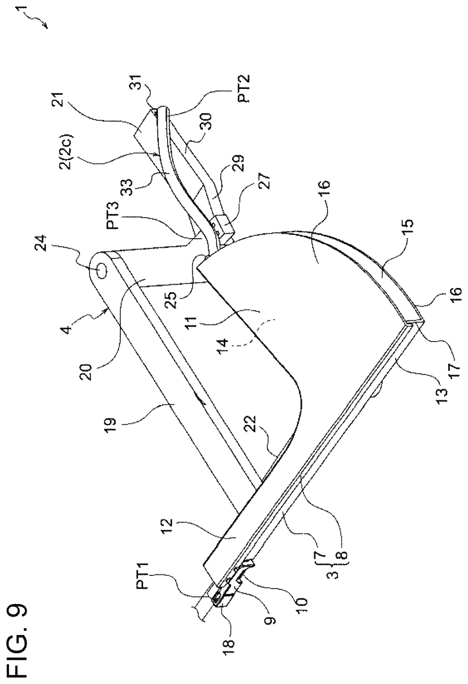 Patent US11777296 Figure 9 – Wire harness installation structure