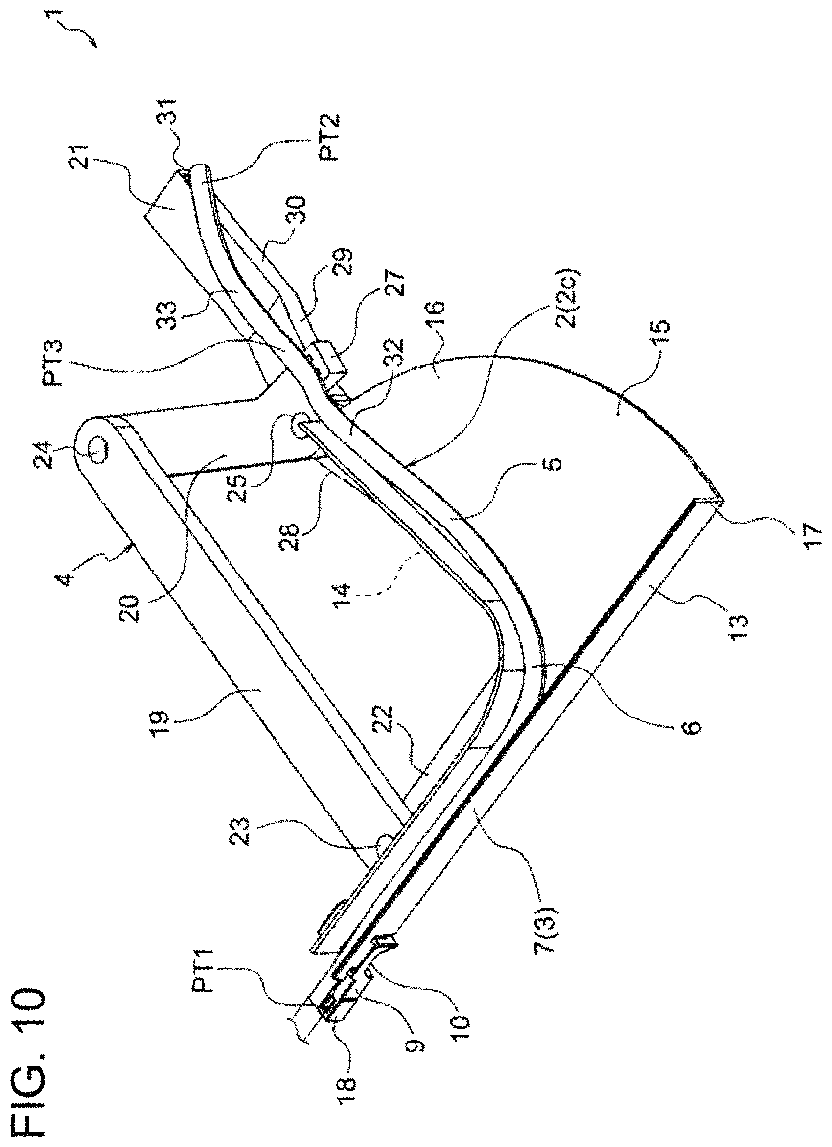 Patent US11777296 Figure 10 – Wire harness installation structure