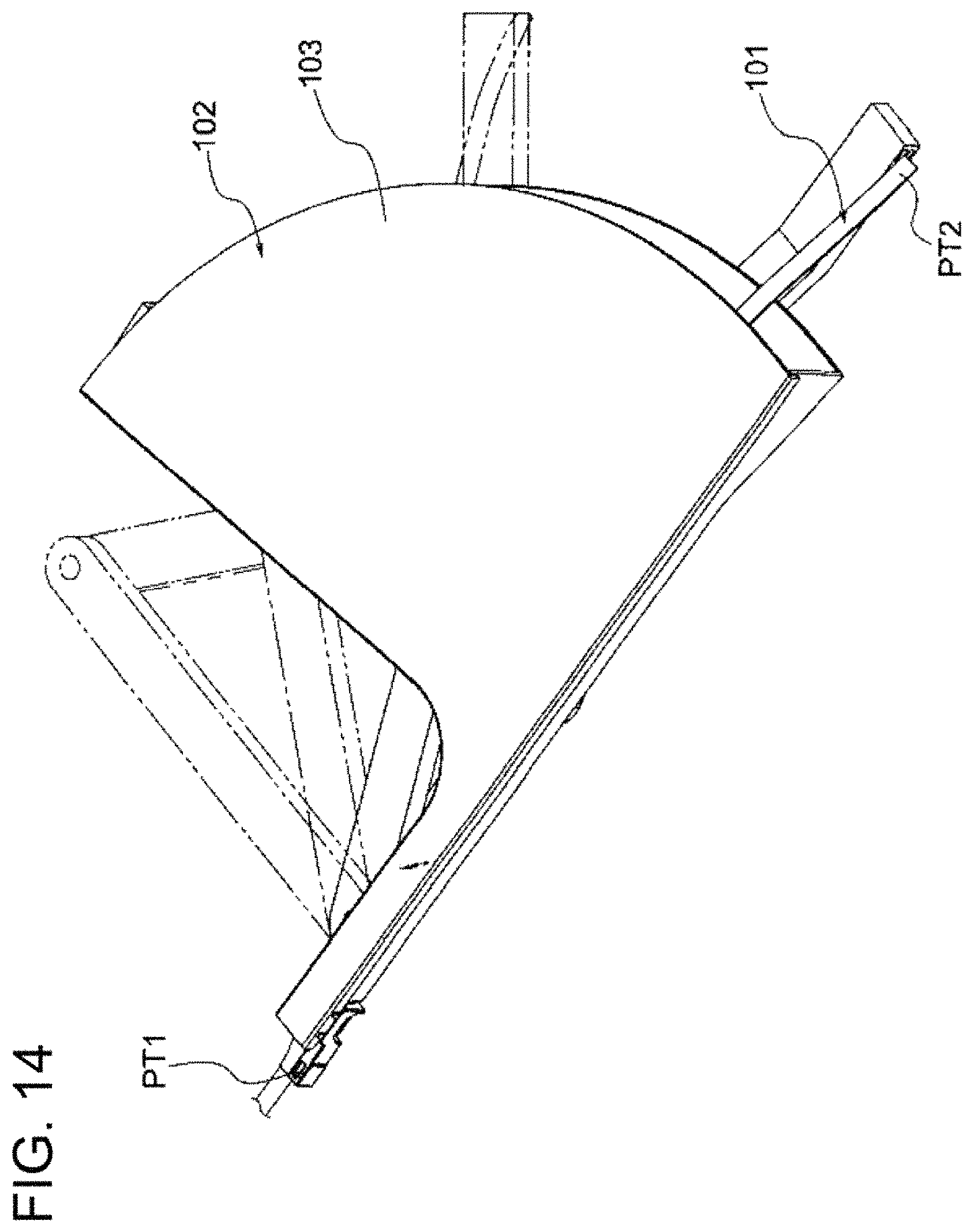 Patent US11777296 Figure 14 – Wire harness installation structure