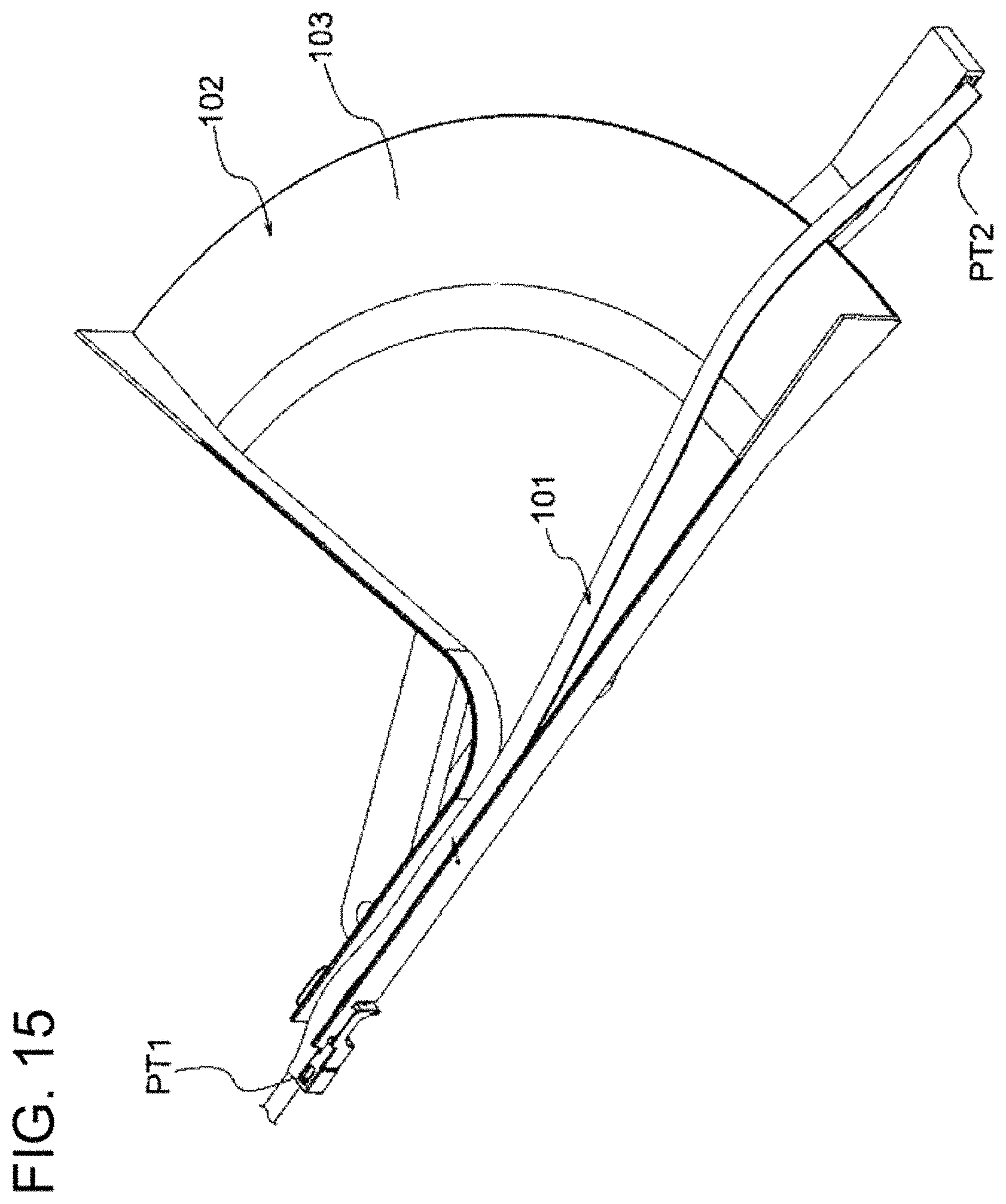 Patent US11777296 Figure 15 – Wire harness installation structure