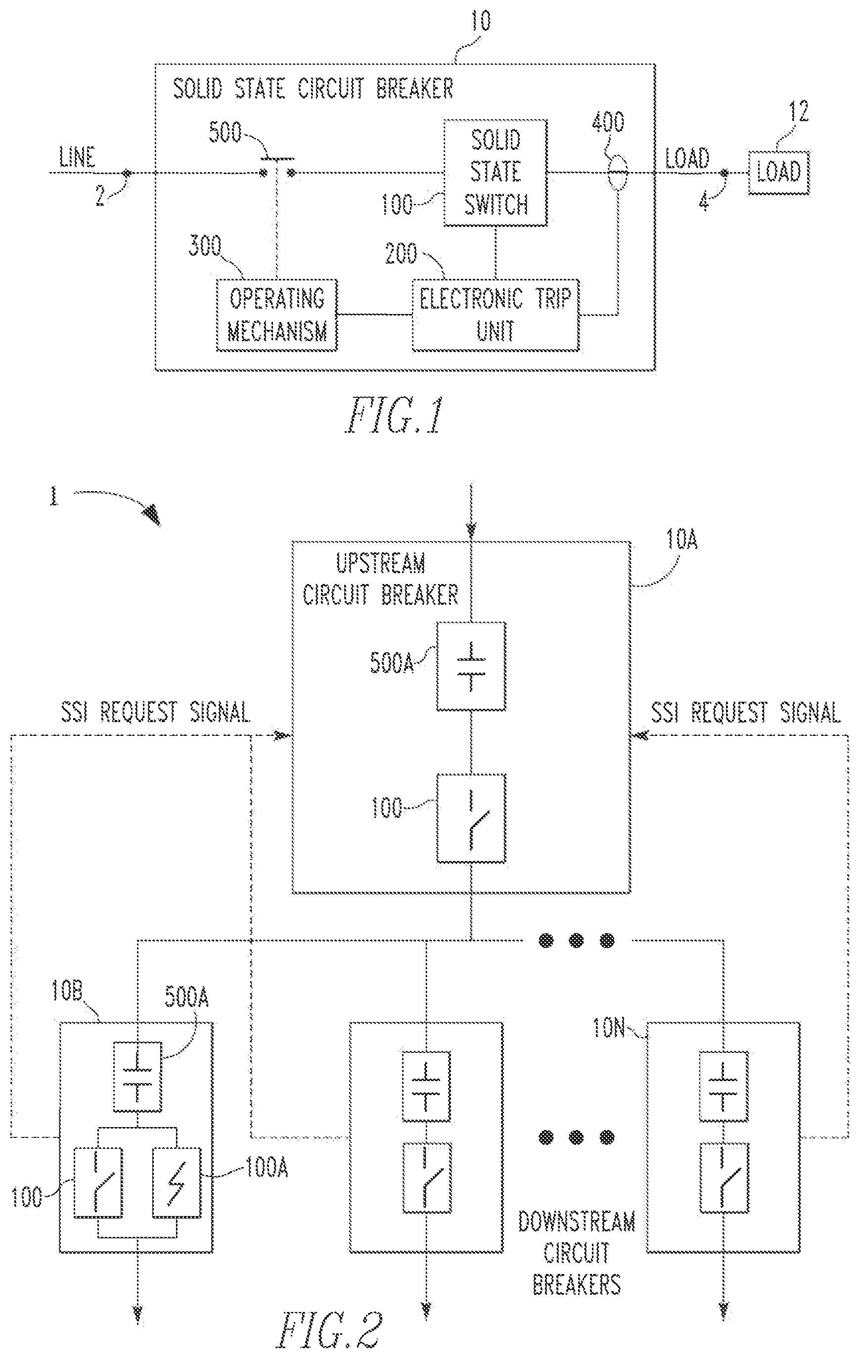 Patent US11777301 Figure 1 – Solid state circuit interrupter with solid state interlocking mechanism