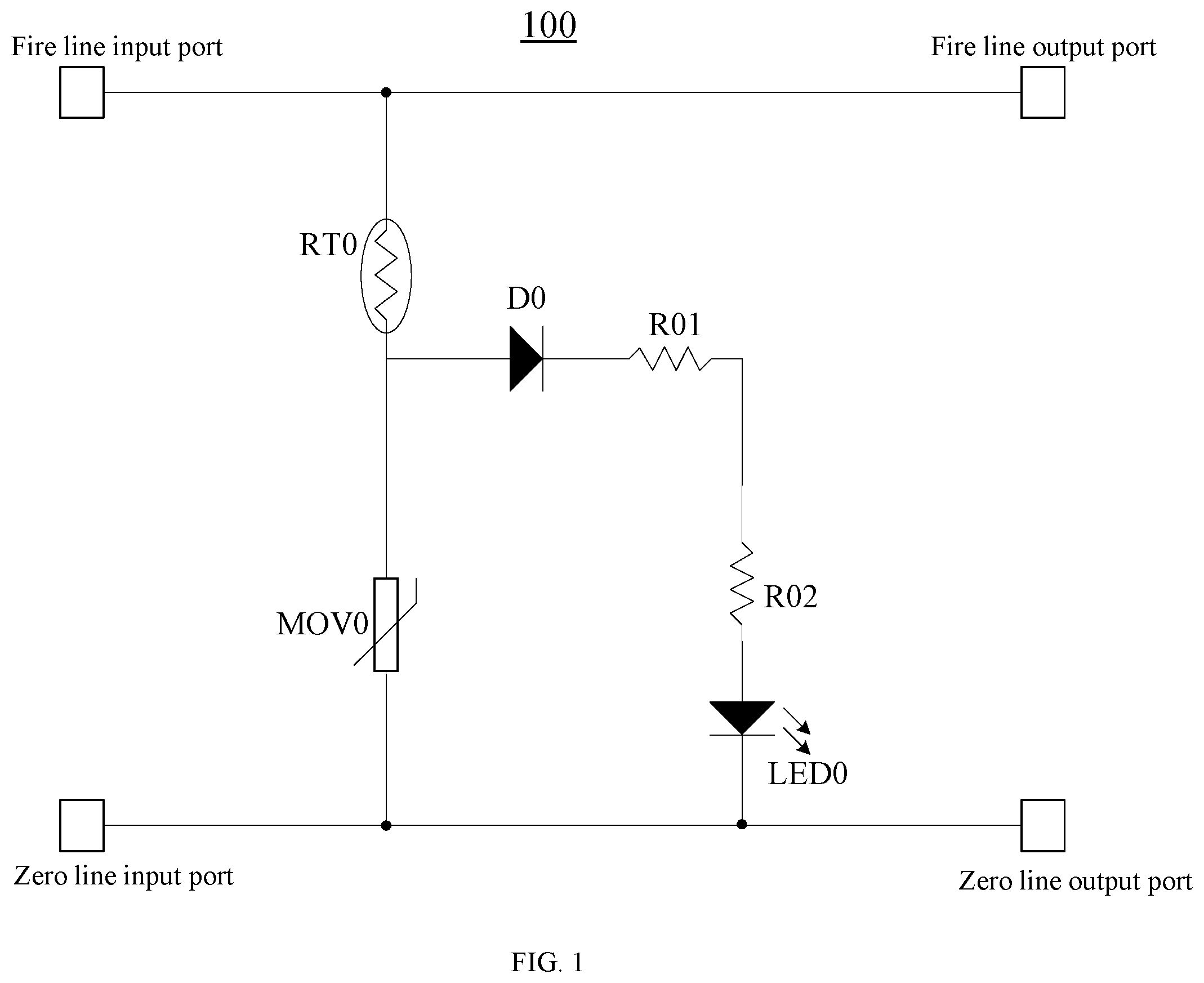 Patent US11777308 Figure 1 – Surge protection circuit, lightning protector and electronic device