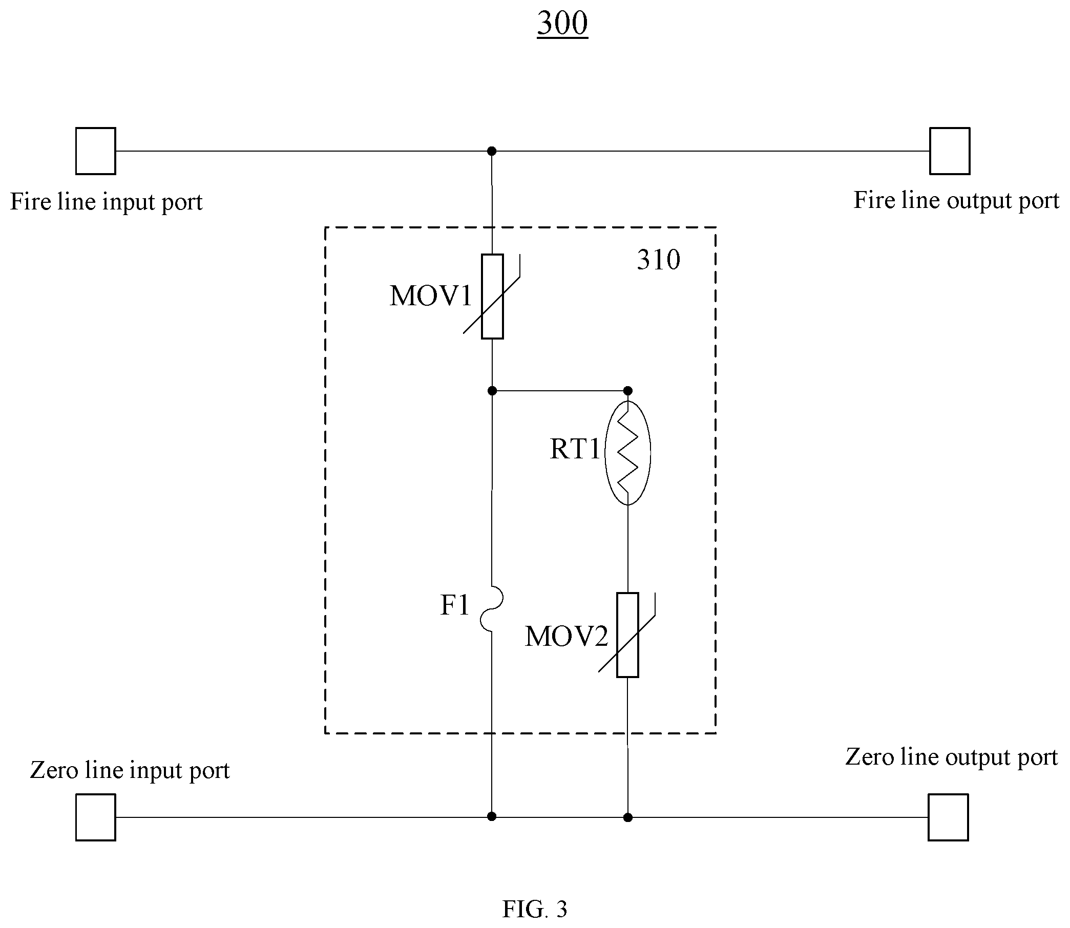 Patent US11777308 Figure 3 – Surge protection circuit, lightning protector and electronic device