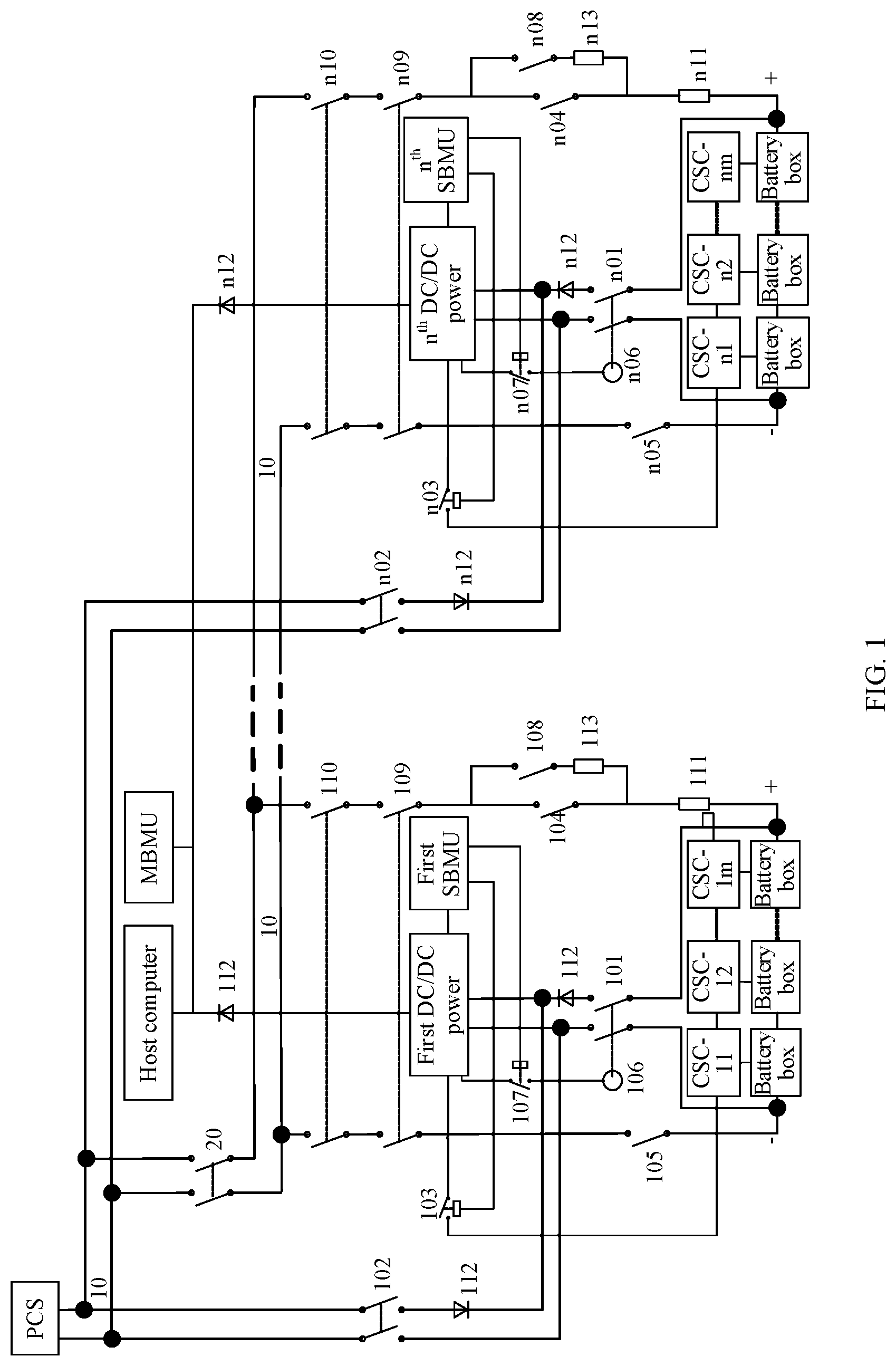 Patent US11777309 Figure 1 – Energy storage system and self-start method thereof