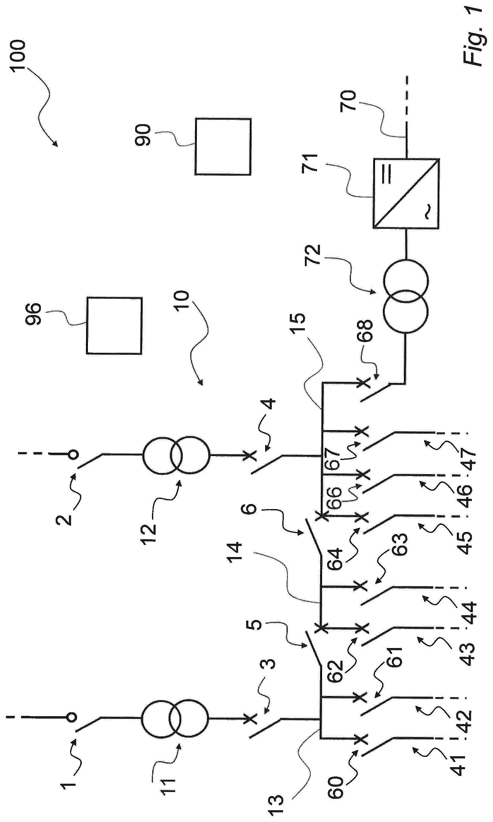 Patent US11777312 Figure 1 – Power distribution arrangement