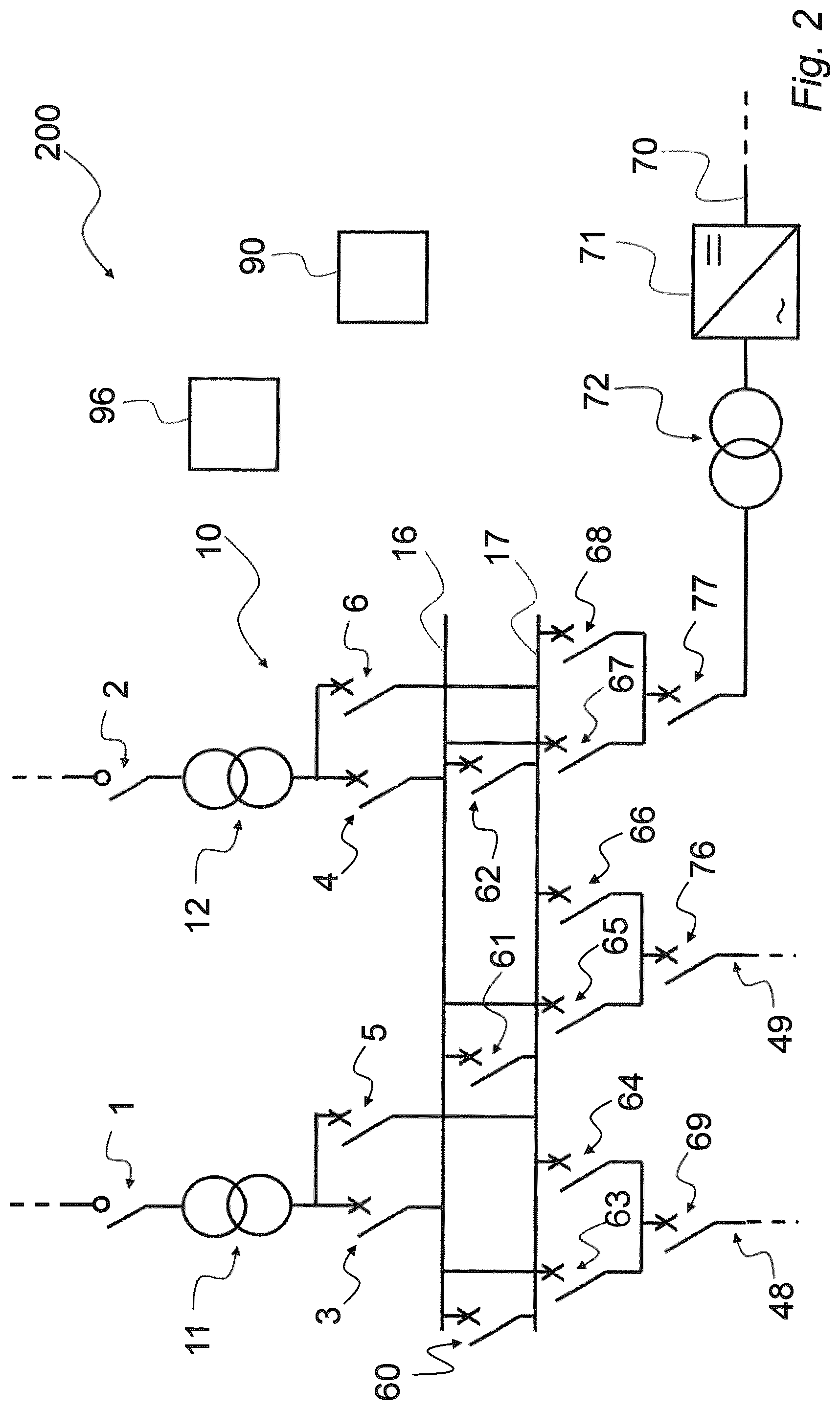 Patent US11777312 Figure 2 – Power distribution arrangement