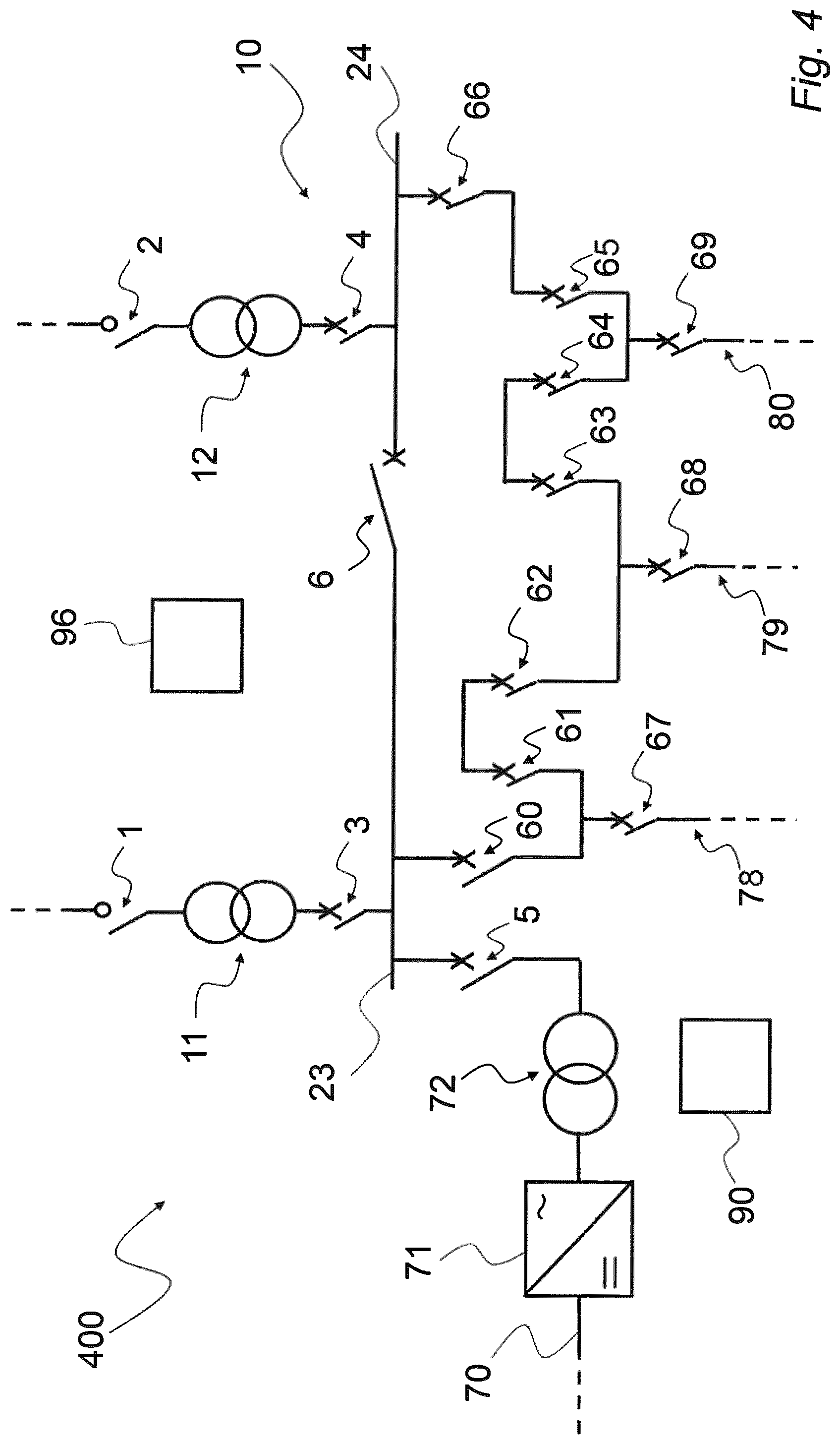 Patent US11777312 Figure 4 – Power distribution arrangement