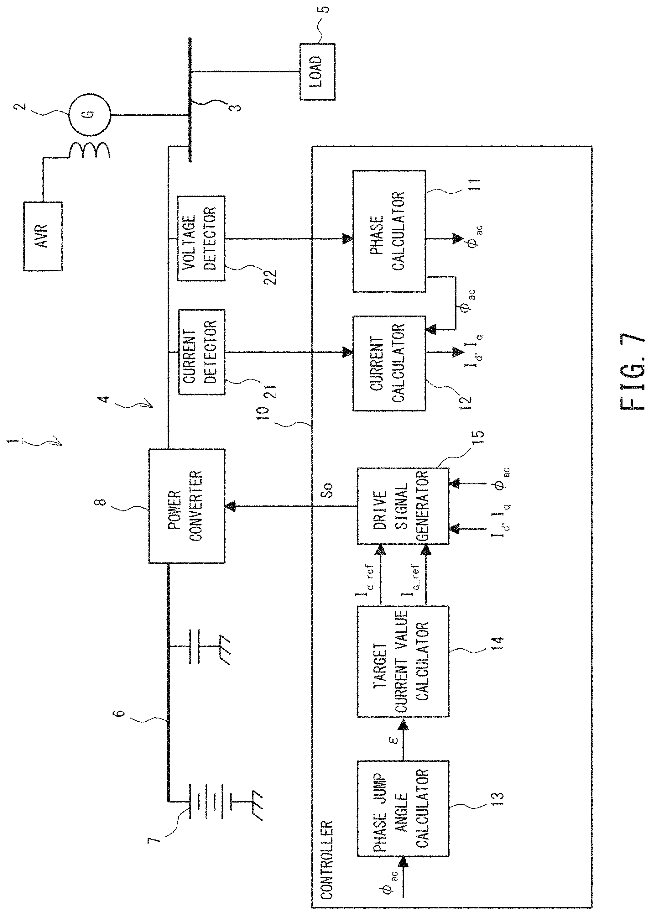 Patent US11777315 Figure 5 – Power conversion device suppressing phase jump