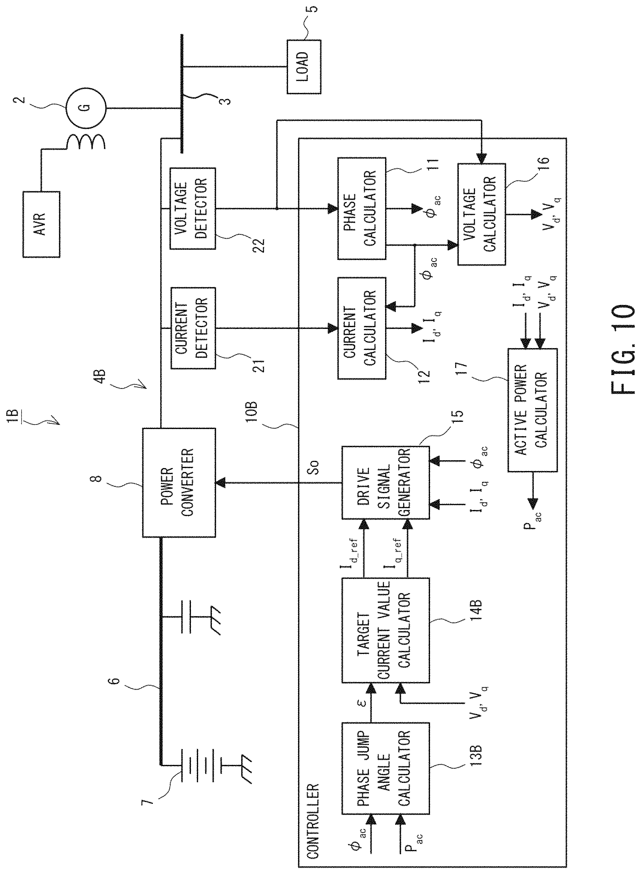 Patent US11777315 Figure 7 – Power conversion device suppressing phase jump