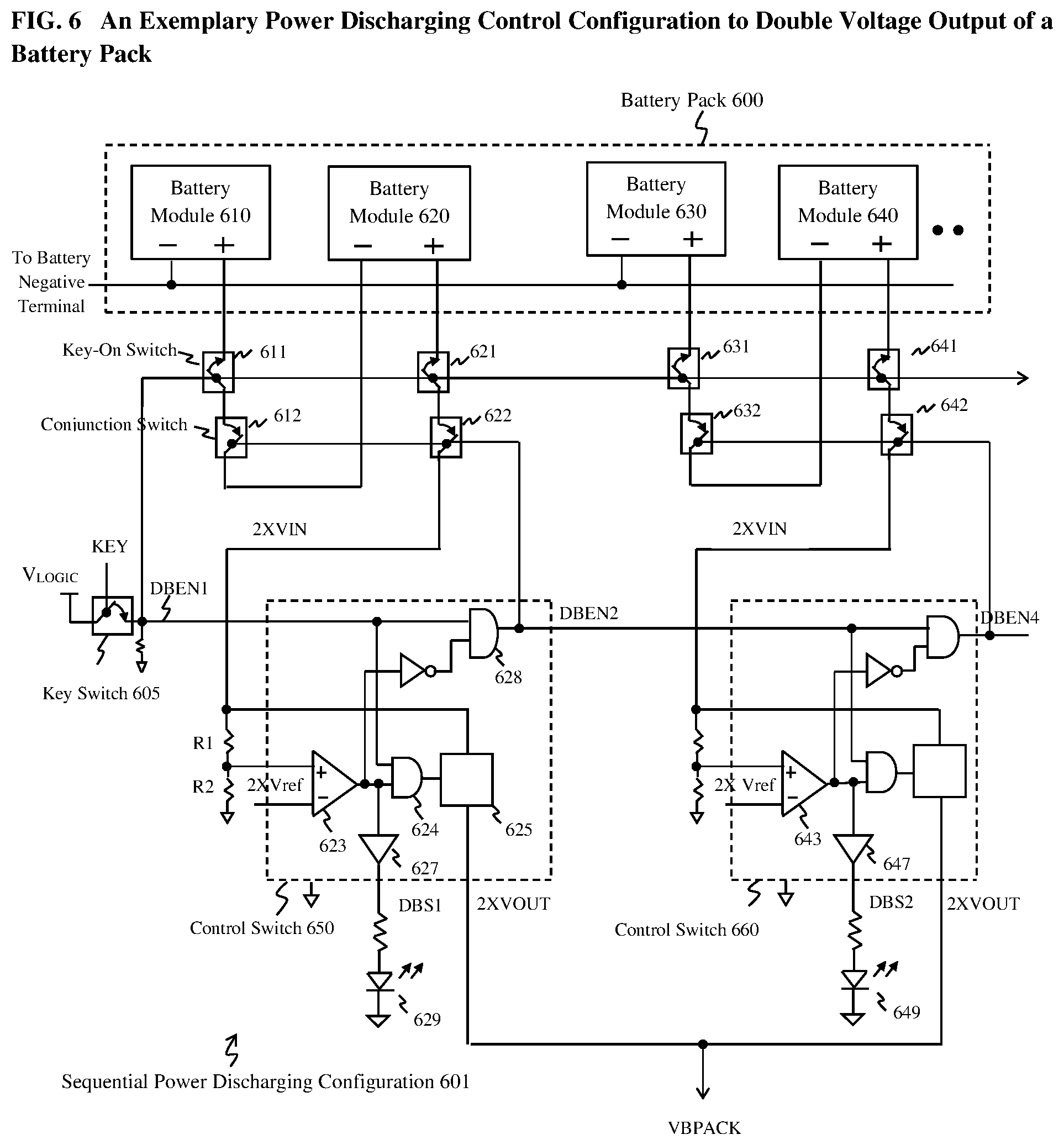 Patent US11777323 Figure 7 – Sequential power discharge for batteries in a power system