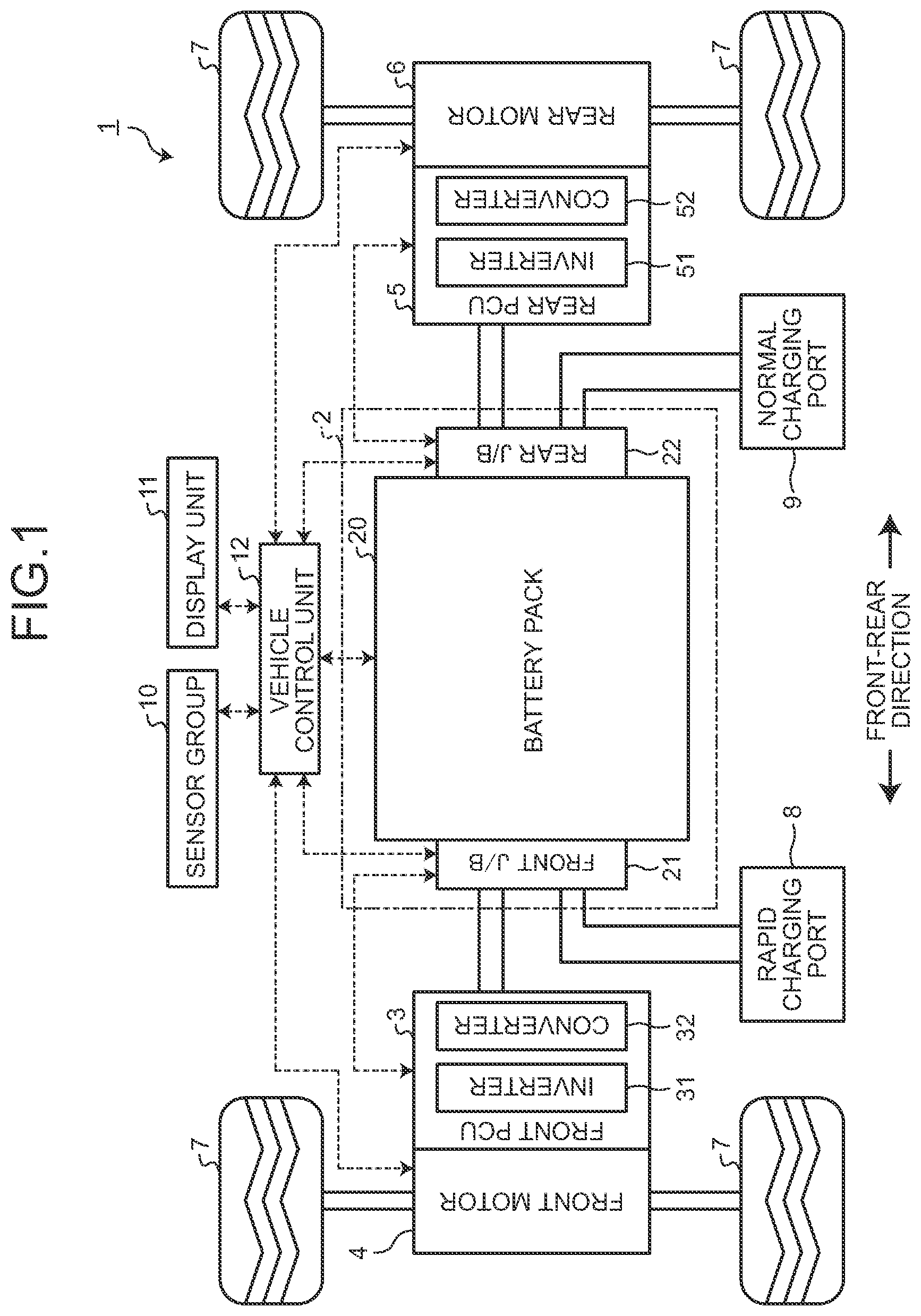 Patent US11777325 Figure 1 – In-vehicle system and junction box