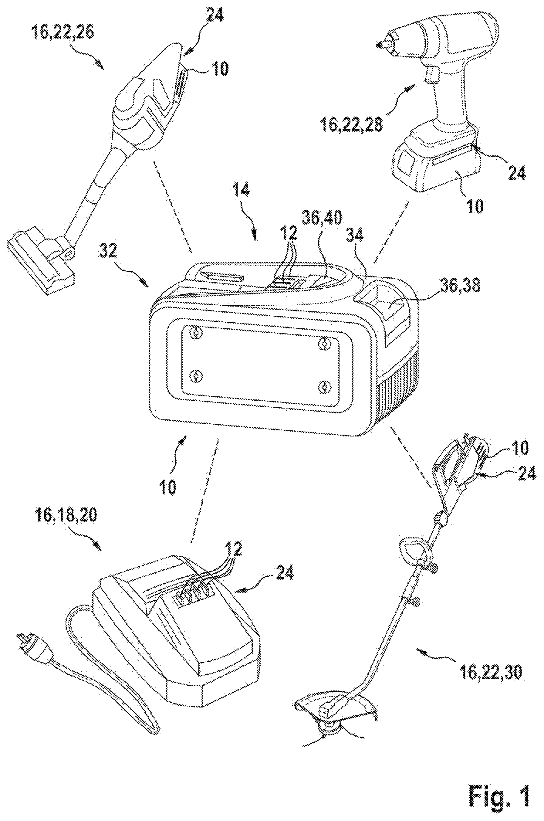 Patent US11777329 Figure 1 – Method for controlling a charging or discharging current of a removable battery pack and/or an electrical device and system for carrying out the method