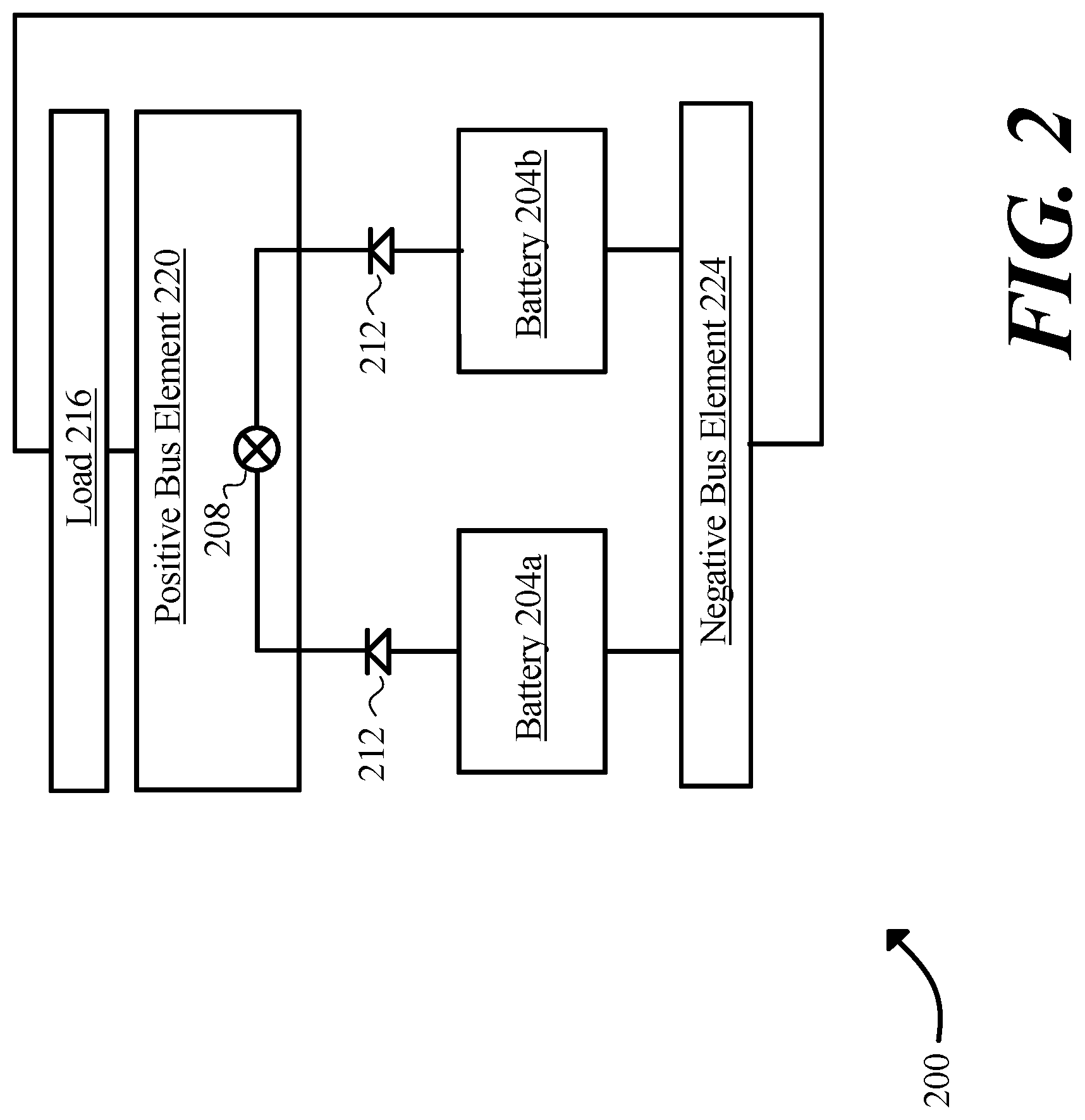 Patent US11777334 Figure 2 – System for charging multiple power sources and monitoring diode currents for faults