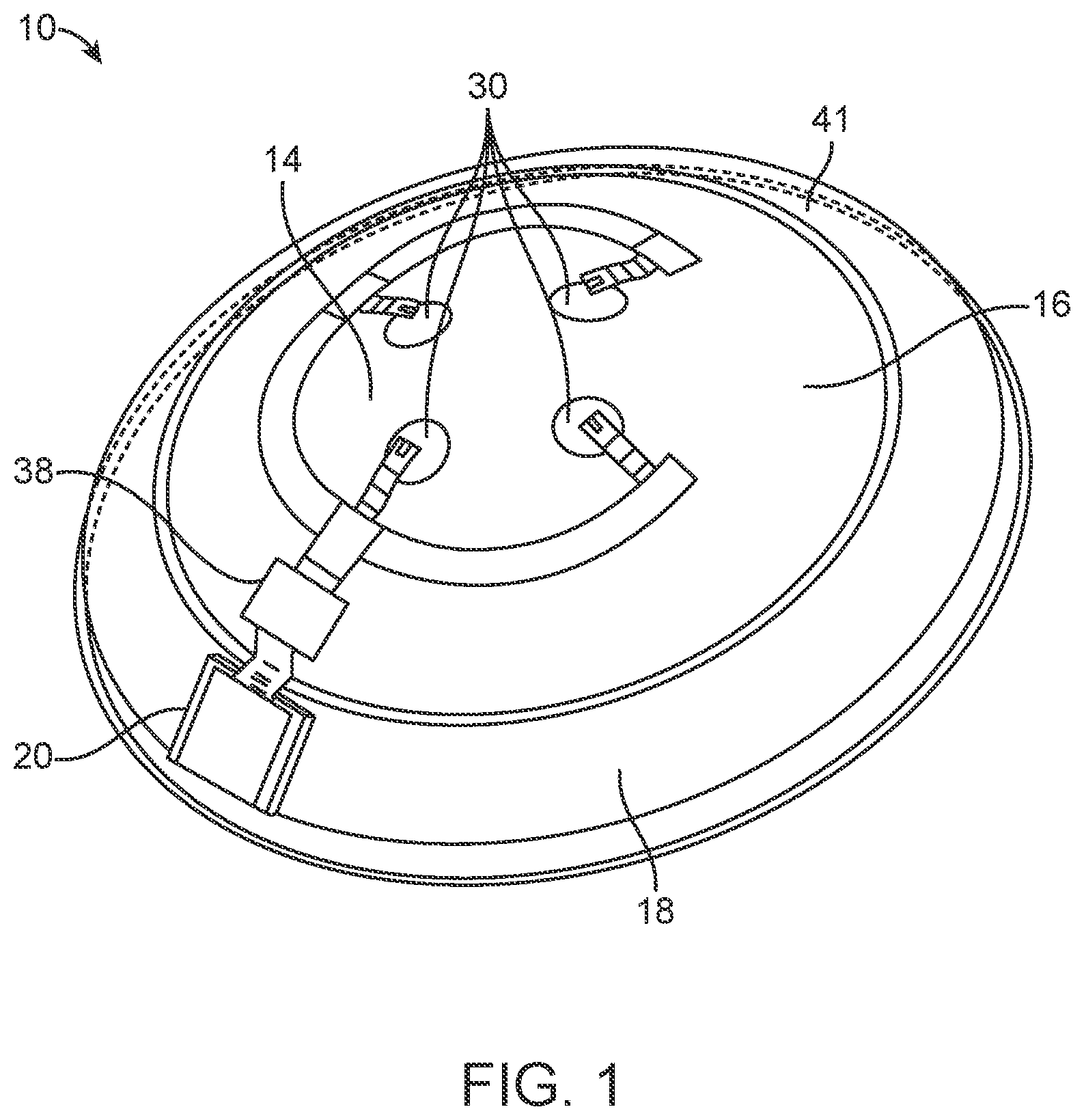Patent US11777340 — Charging case for electronic contact lens — Figure 1
