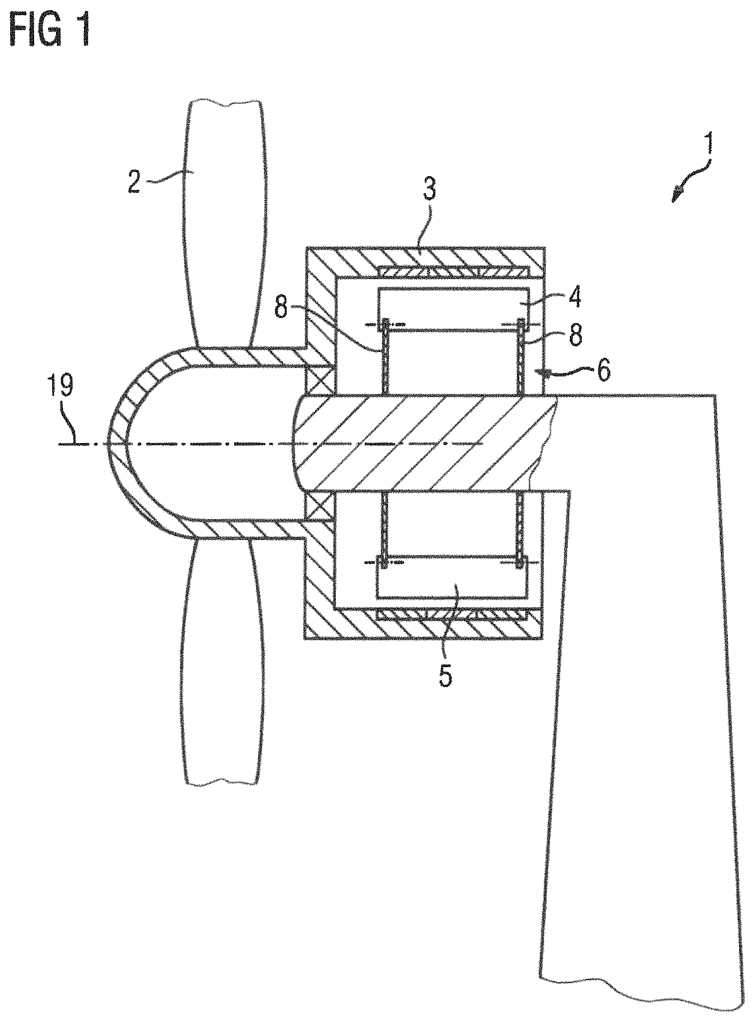 Patent US11777345 Figure 1 – Securing of stator segments
