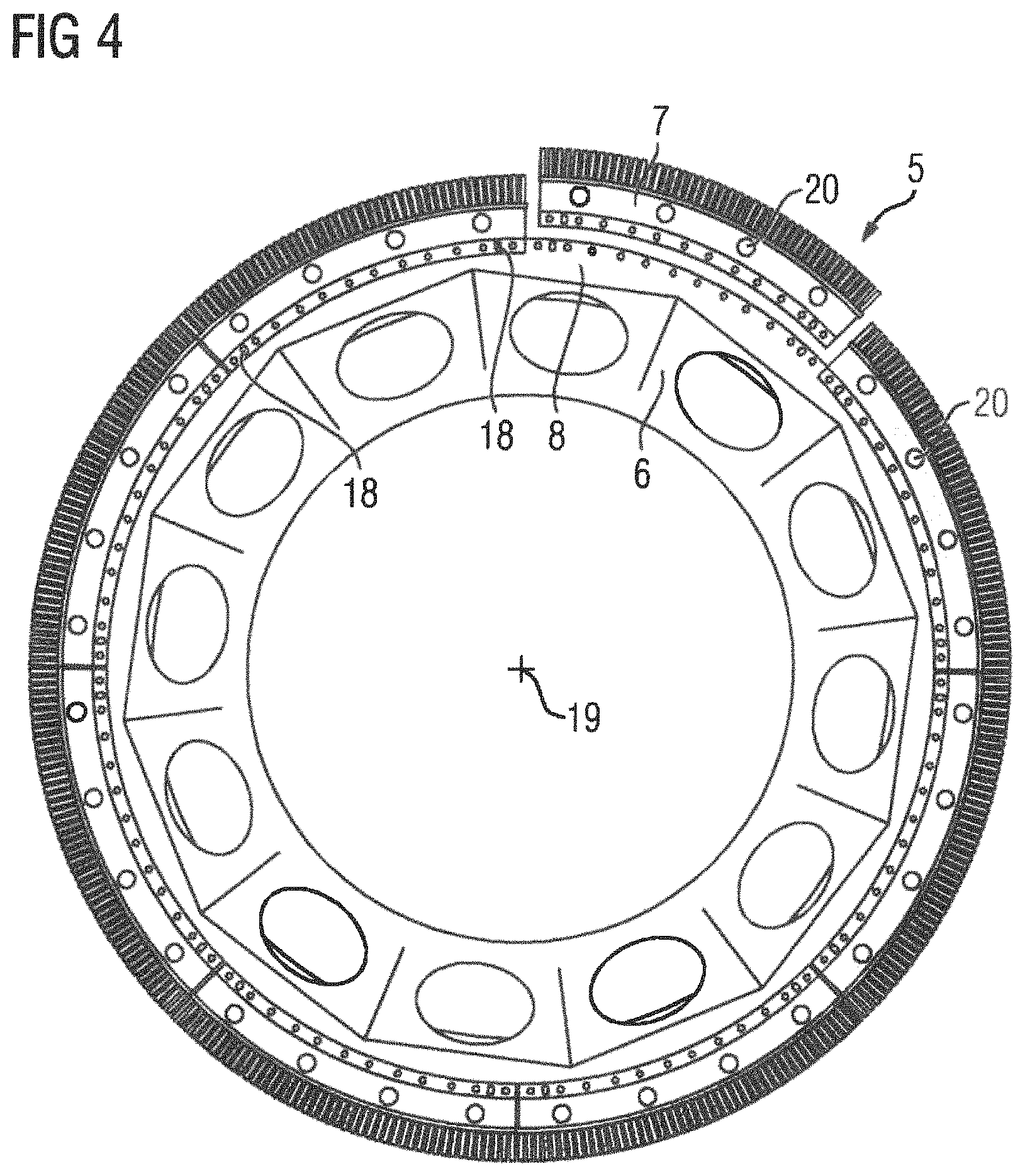 Patent US11777345 Figure 3 – Securing of stator segments