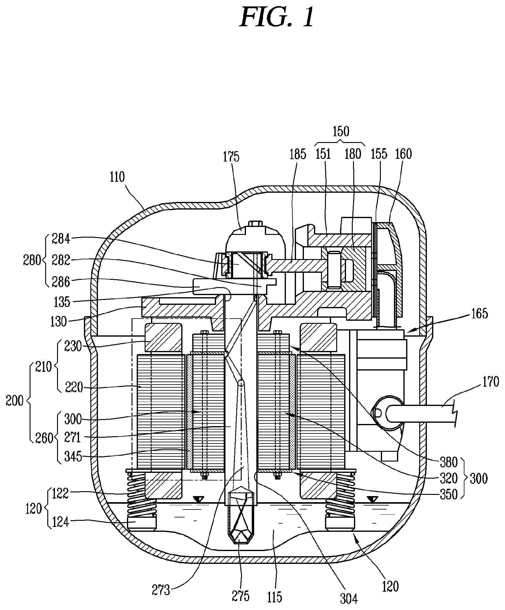 Patent US11777347 Figure 1 – Motor having a first rotor core containing magnets and a second rotor core made of magnetic material